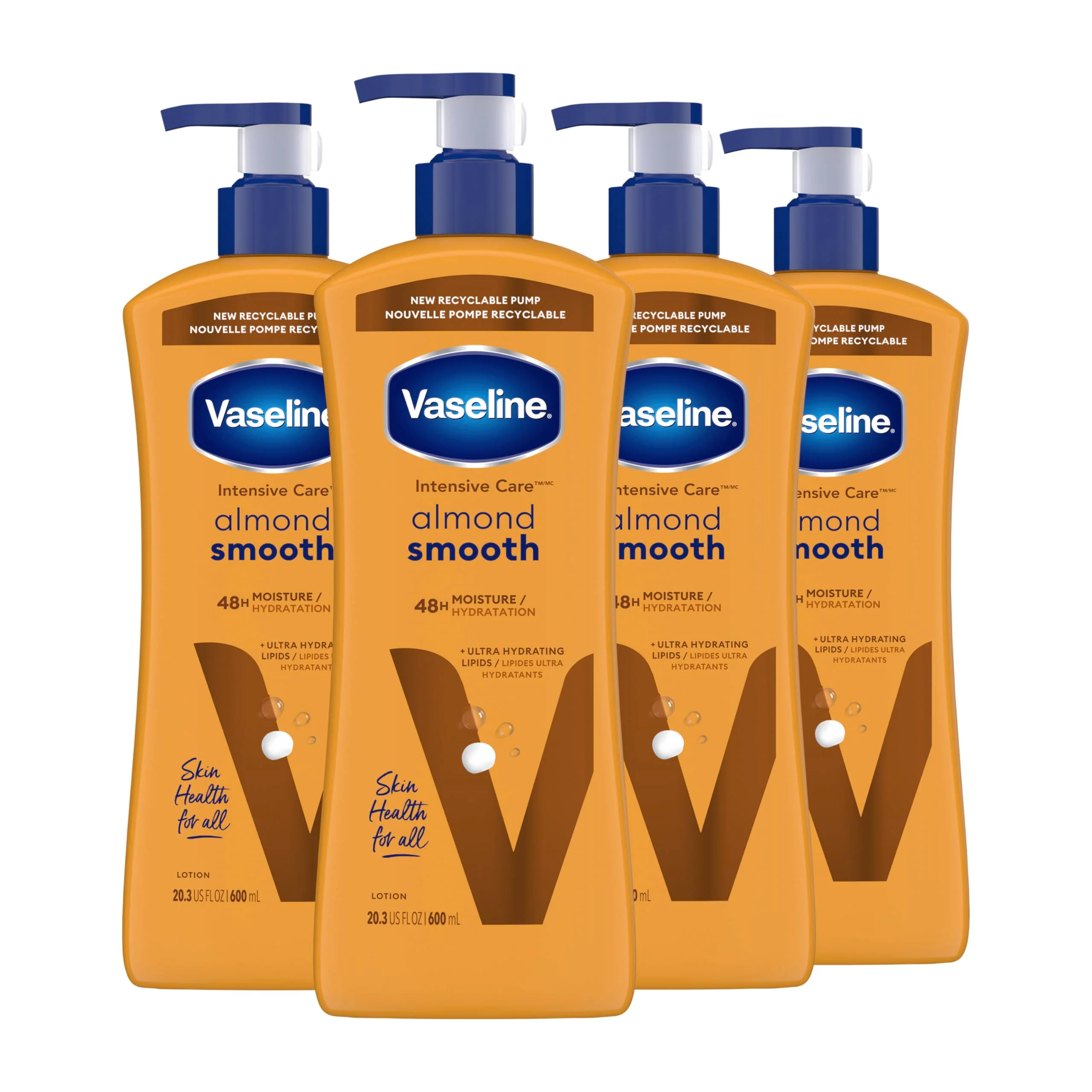 Vaseline Intensive Care hand and body lotion Almond Smooth for Rich Moisturization 20.3 Oz
