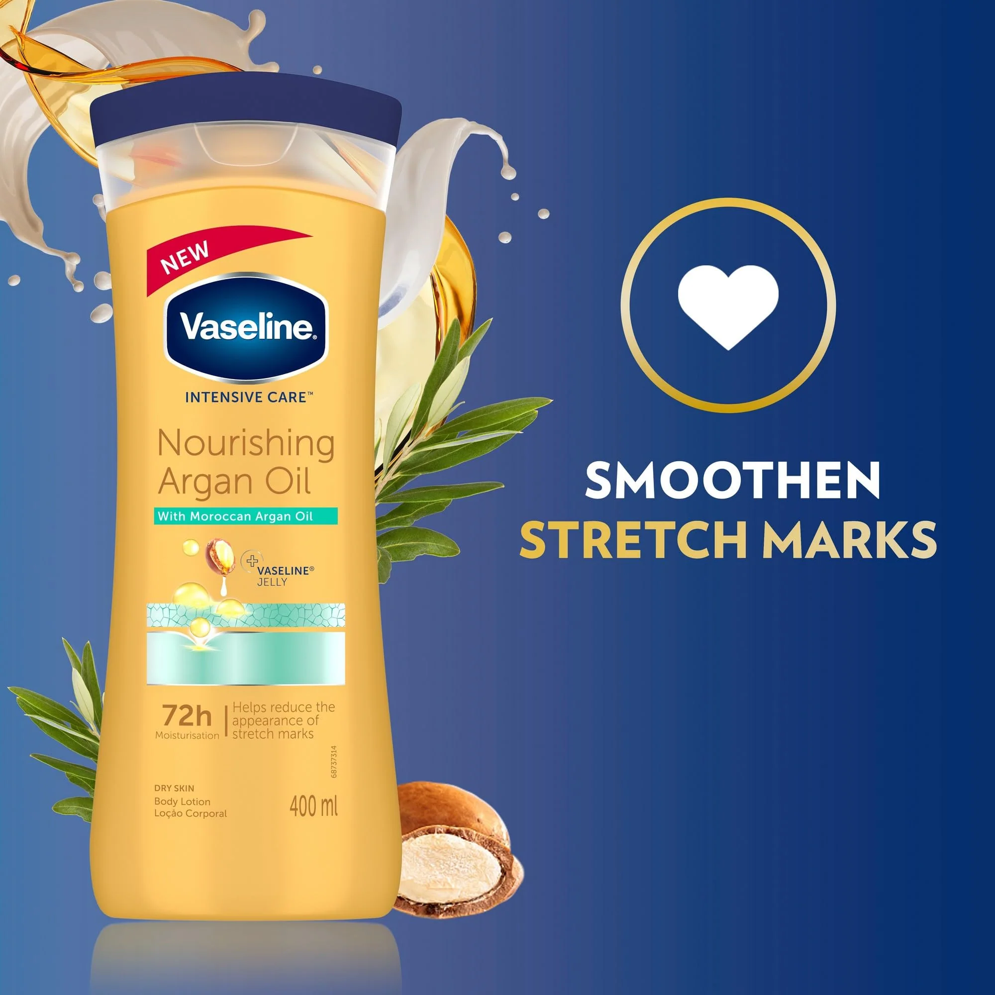 Vaseline Intensive Care Nourishing Argan Oil Lotion, 72h Protection, 400ml - Image 3