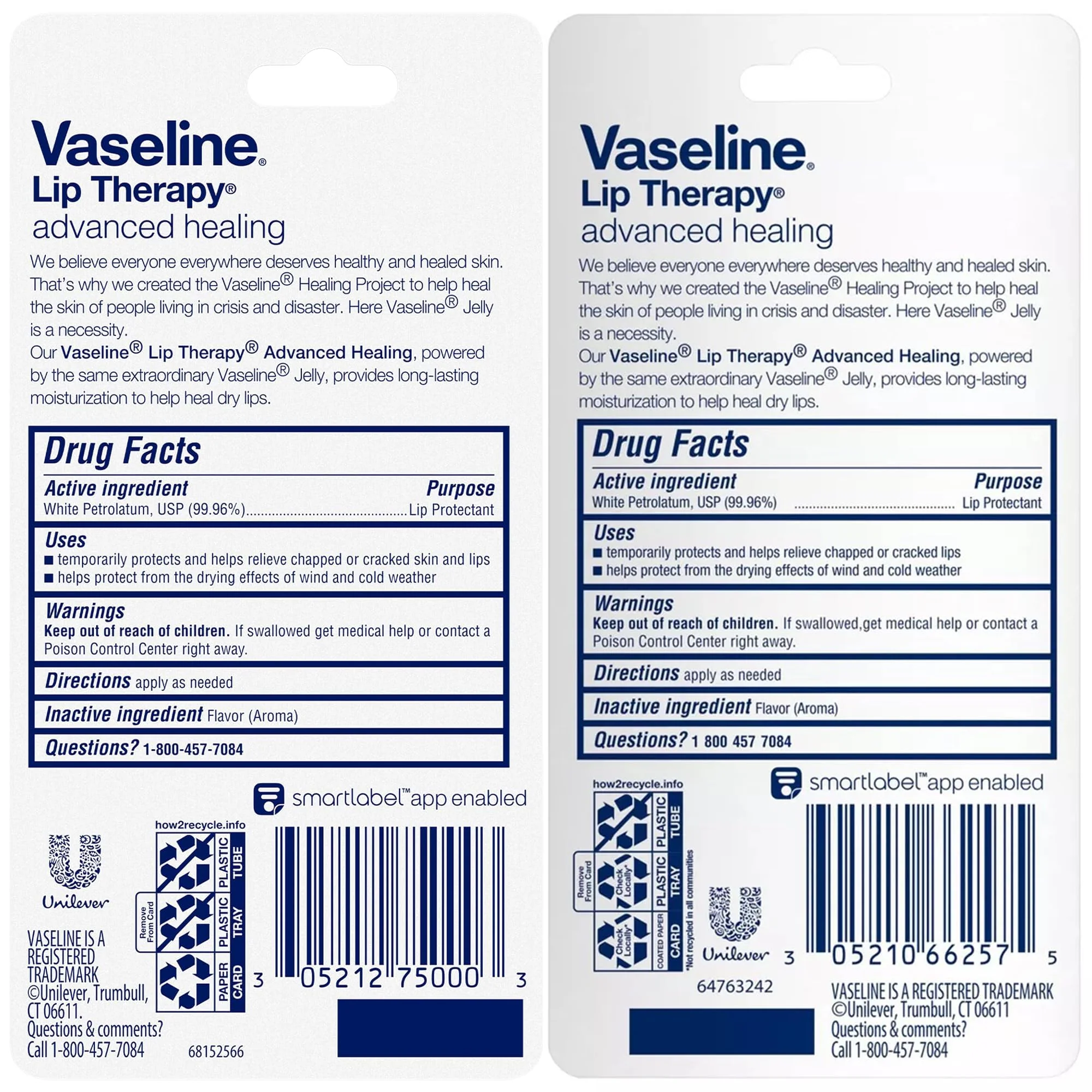 Vaseline Lip Therapy Advanced Healing 3-Pack – White Petroleum Moisturizing Lip Balm for Extremely Dry Lips, 0.35 Oz Ea - Image 7