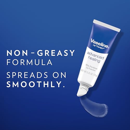 Vaseline Lip Therapy Advanced Healing Lip Balm Tube 2-Pack – White Petroleum Protectant, Moisturizer for Dry Lips, 0.35 Oz Ea - Image 2