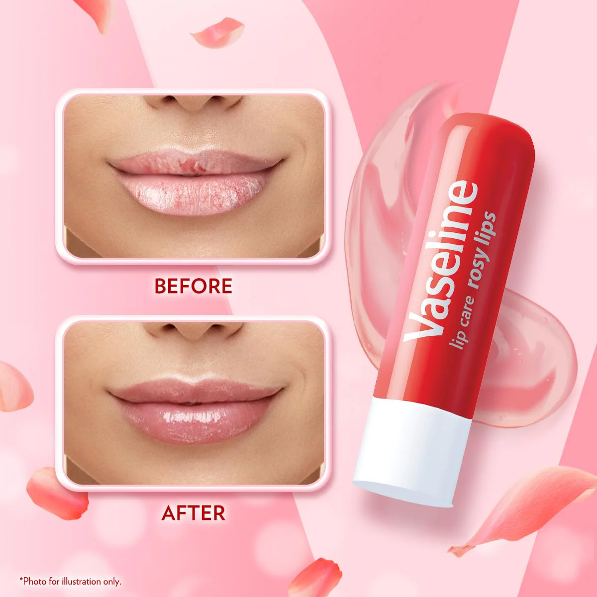 Vaseline Lip Therapy Care Rosy, Fast-Acting Nourishment, Ideal for Chapped, Dry, Cracked, or Damaged Lips, Lip Balm, 3-Pack of 2, 0.16 Oz Each, 6 Lip Balms - Image 3