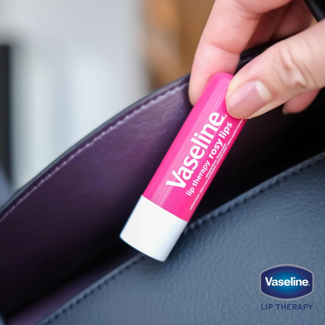 Vaseline Lip Therapy Care Rosy, Fast-Acting Nourishment, Ideal for Chapped, Dry, Cracked, or Damaged Lips, Lip Balm, 4-Pack, 0.16 Oz Each - Image 4