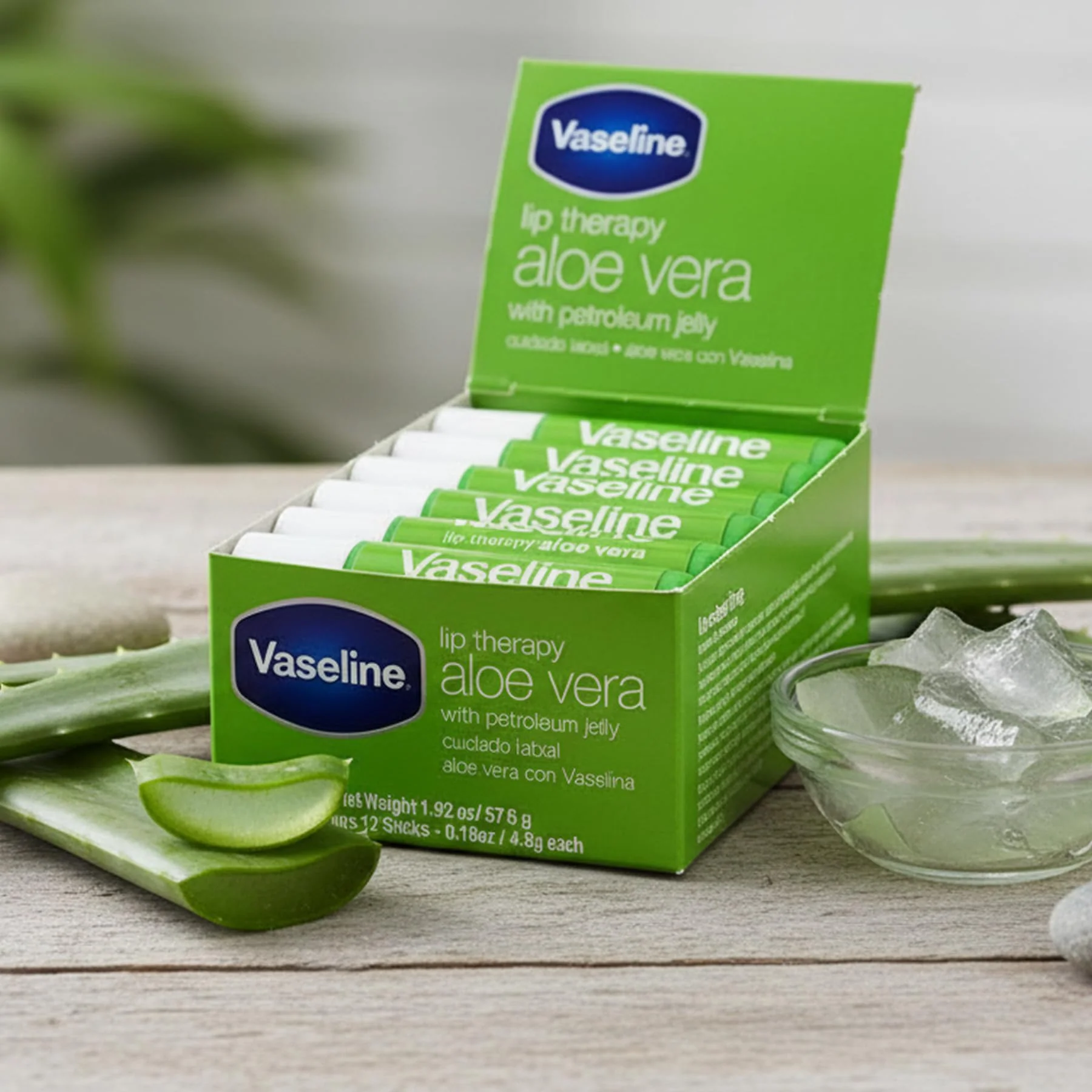 Vaseline Lip w/o Backer Card Aloe - 12 pack box - Image 4