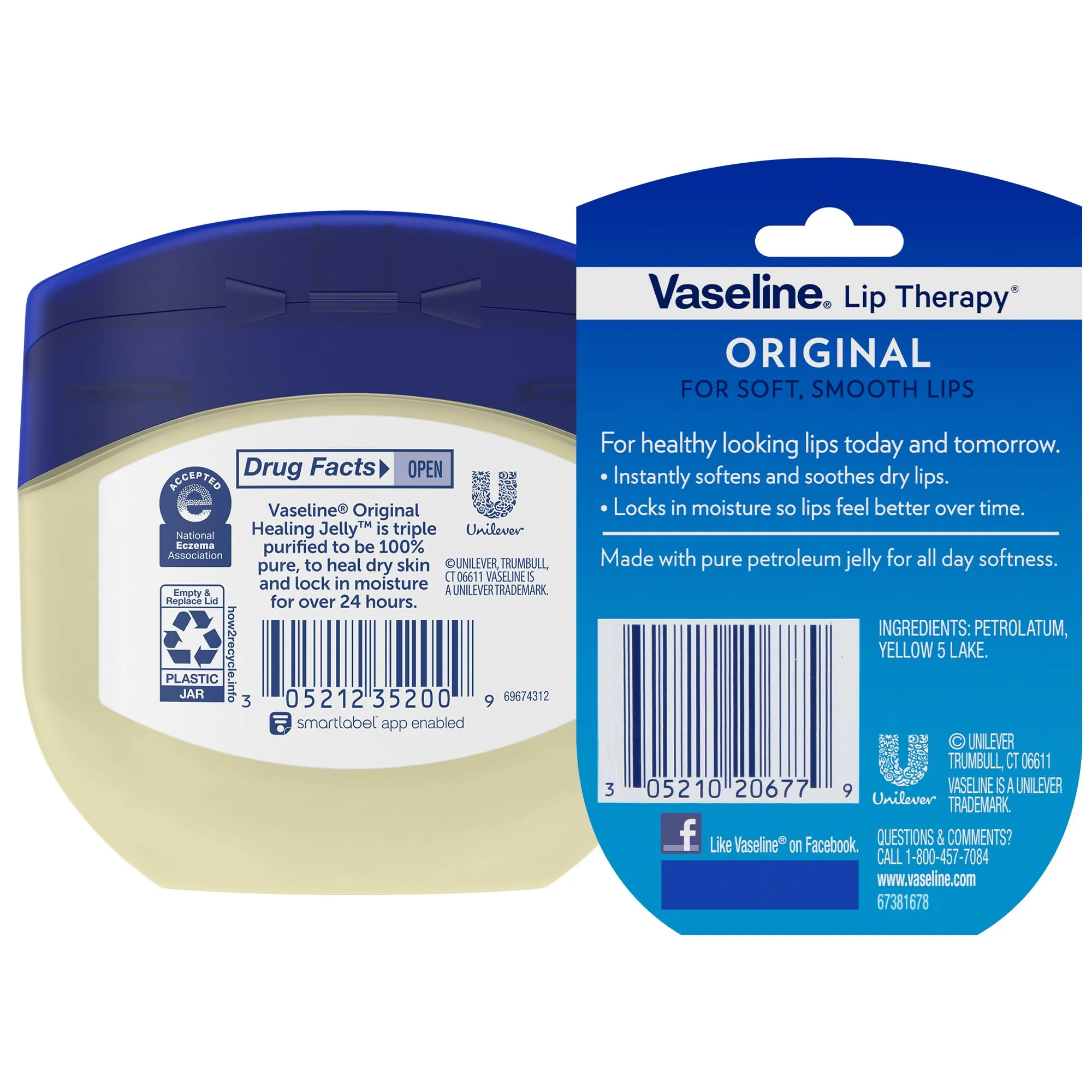 Vaseline Original Healing Jelly, Skin Protectant with 100% White Petrolatum + Lip Therapy for Soft, Smooth Lips - Image 9