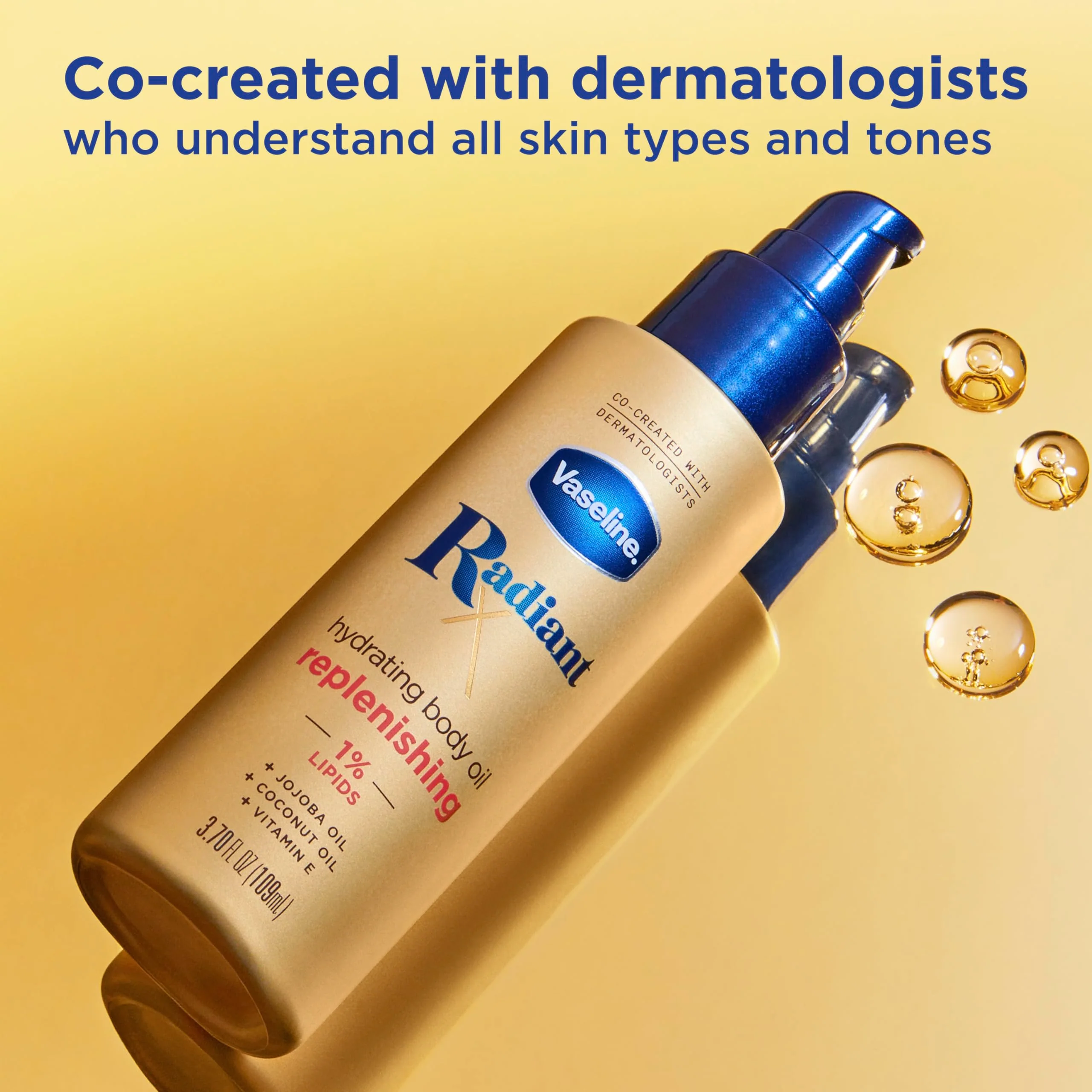 Vaseline Radiant X Replenishing and Hydrating Body Oil with 1% Lipids, Jojoba Oil, Coconut Oil, & Vitamin E 3.7 oz - Image 5