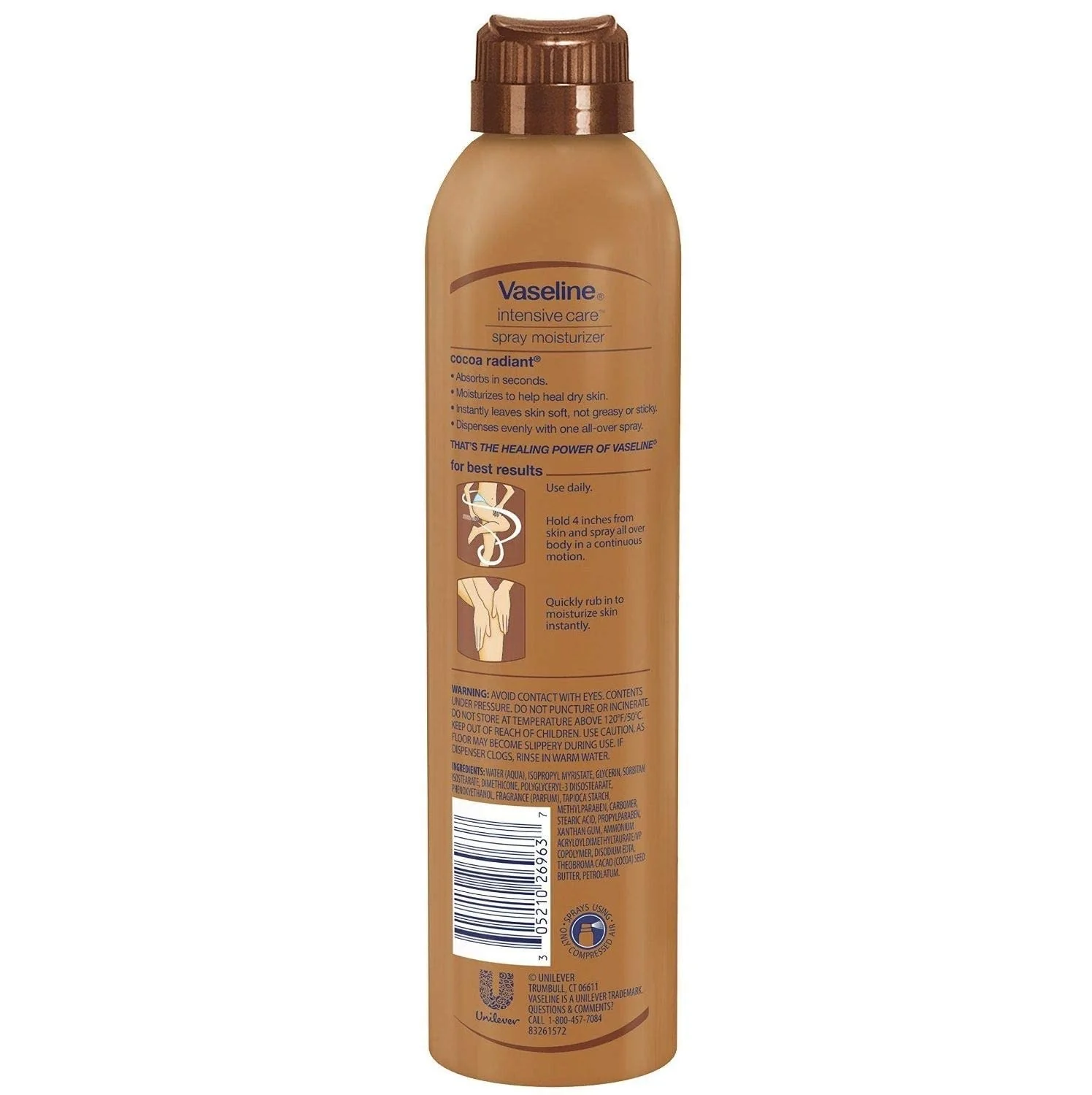 Vaseline, Spray & Go Moisturizer, Cocoa Radiant - 6.5 oz (Pack of 4) - Image 2