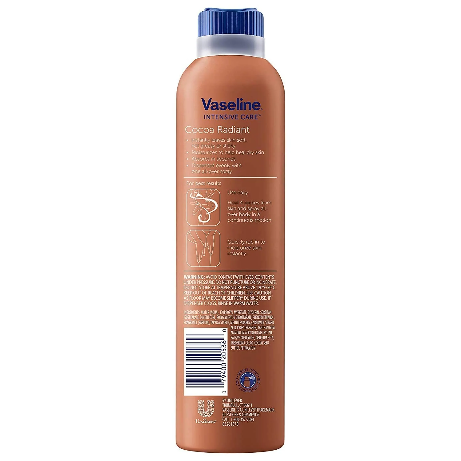 Vaseline, Spray & Go Moisturizer, Cocoa Radiant - 6.5 oz (Pack of 4) - Image 3