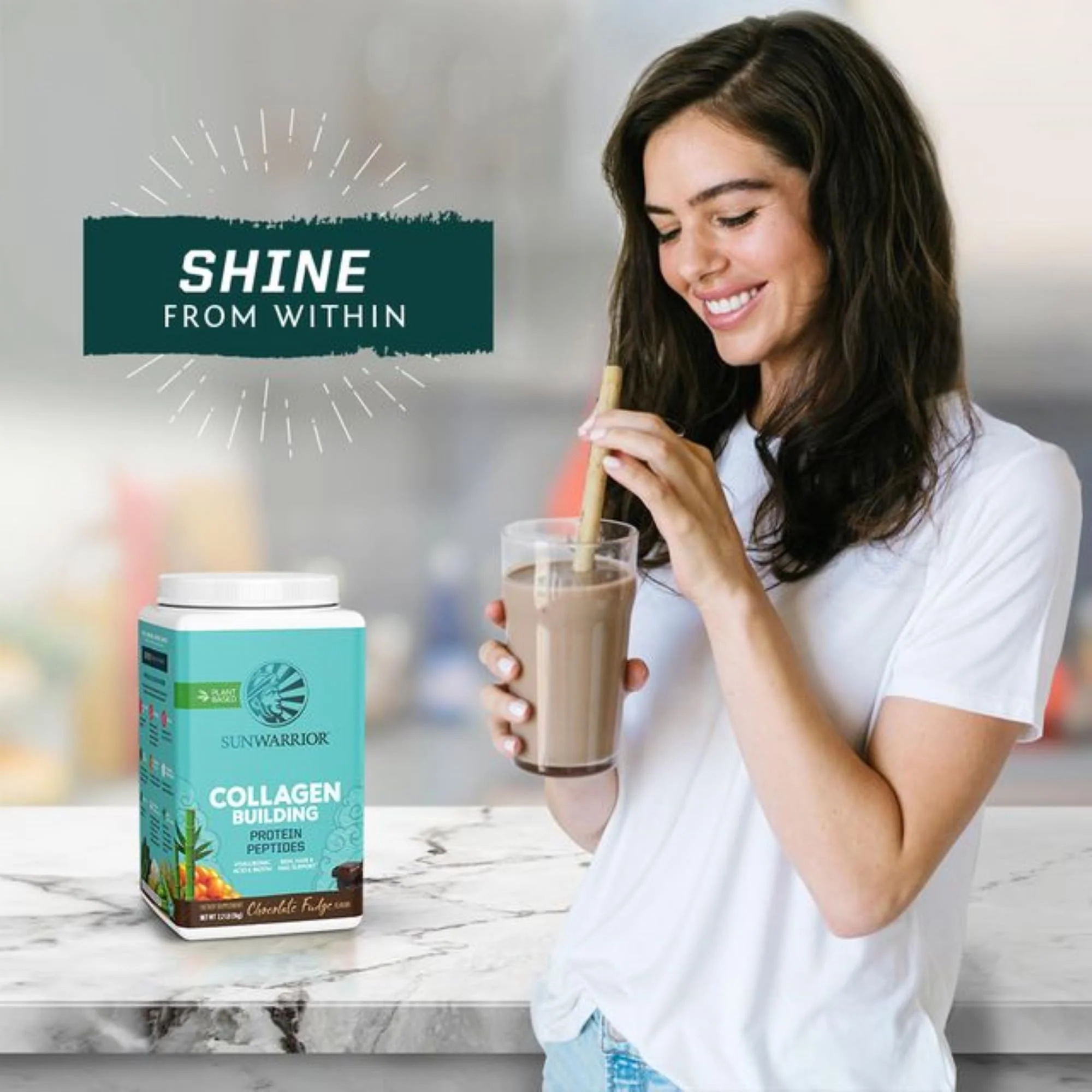 Vegan Collagen Protein Powder for Women Silica Plant Based Collagen Powder Chocolate Flavor Vegan Hair Skin and Nails Vitamins Non-GMO No Added Sugar Soy Dairy & Gluten Free (Chocolate, 40 Servings) - Image 2