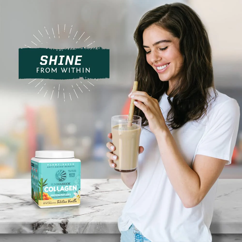 Vegan Collagen Protein Powder Plant-based | Hyaluronic Acid Minerals Biotin Soy Free Dairy Free Gluten Free NON-GMO | Vanilla 20 Servings | Collagen Building Peptides by Sunwarrior - Image 2