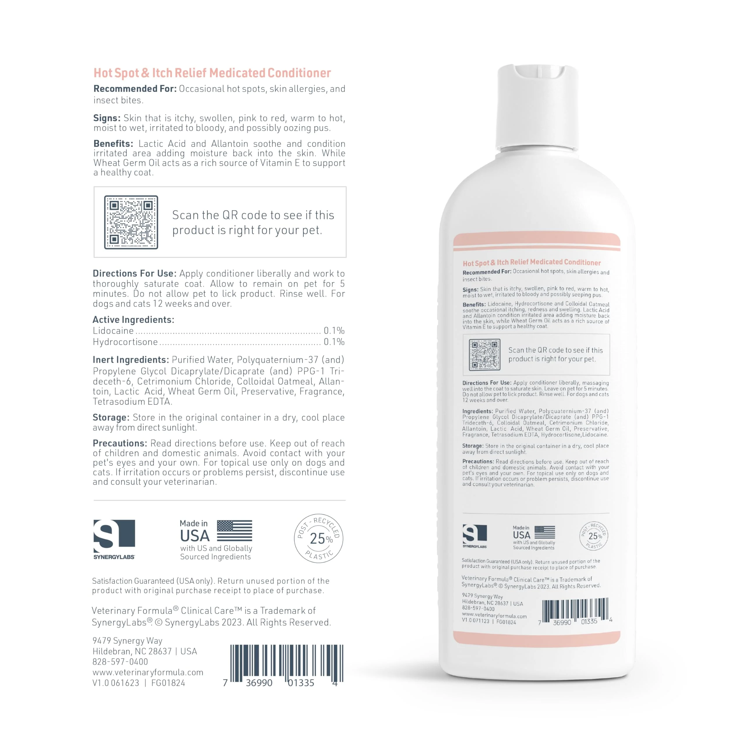 Veterinary Formula Clinical Care Hot Spot & Itch Relief Cat & Dog Medicated Conditioner, 16 oz – Oatmeal Conditions Skin for a Lustrous Coat, Formulated to Help Alleviate Itchy Skin - Image 2