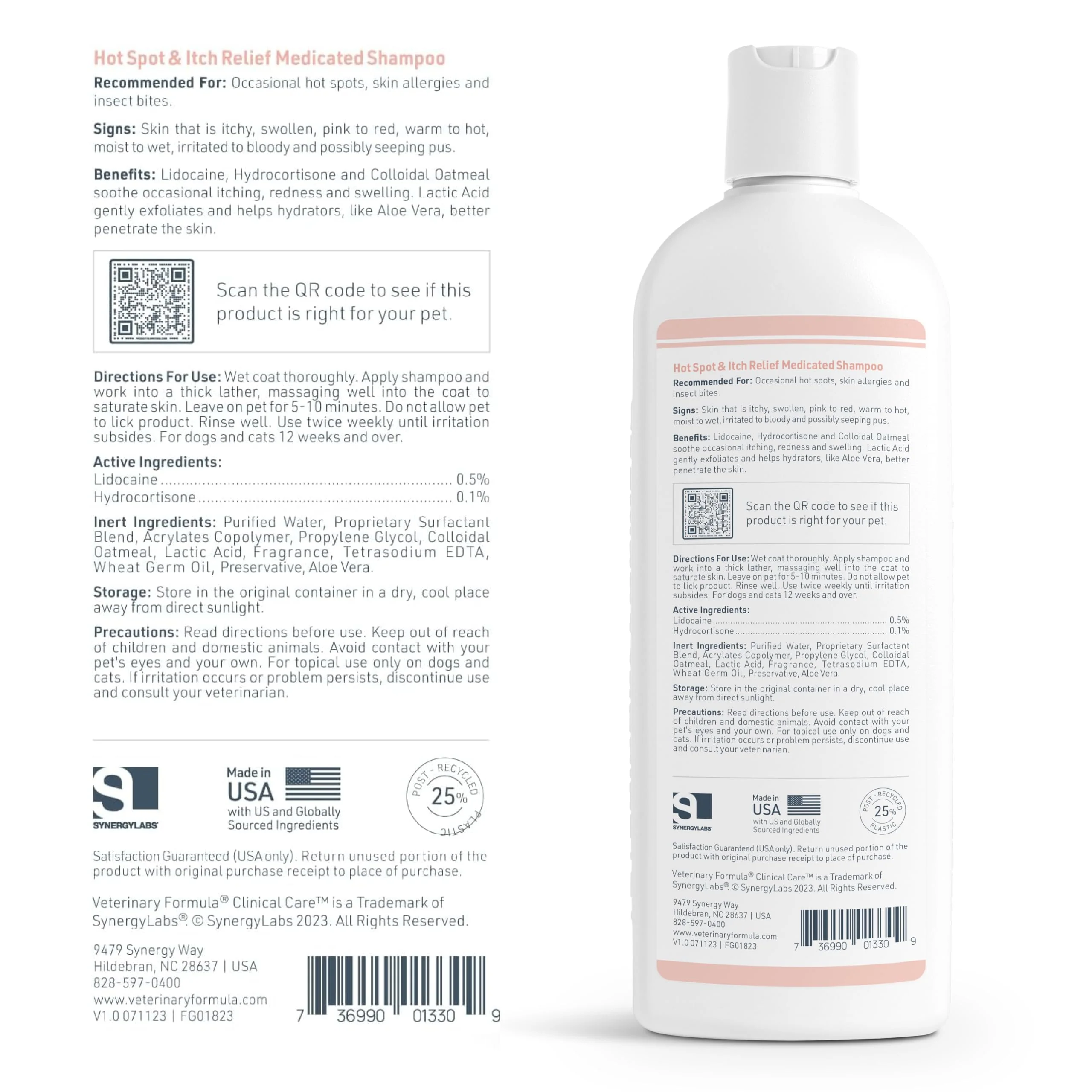 Veterinary Formula Clinical Care Hot Spot & Itch Relief Medicated Shampoo for Dogs and Cats 16oz – Helps Alleviate Sensitive Skin, Scratching, and Licking of Coat - Image 2