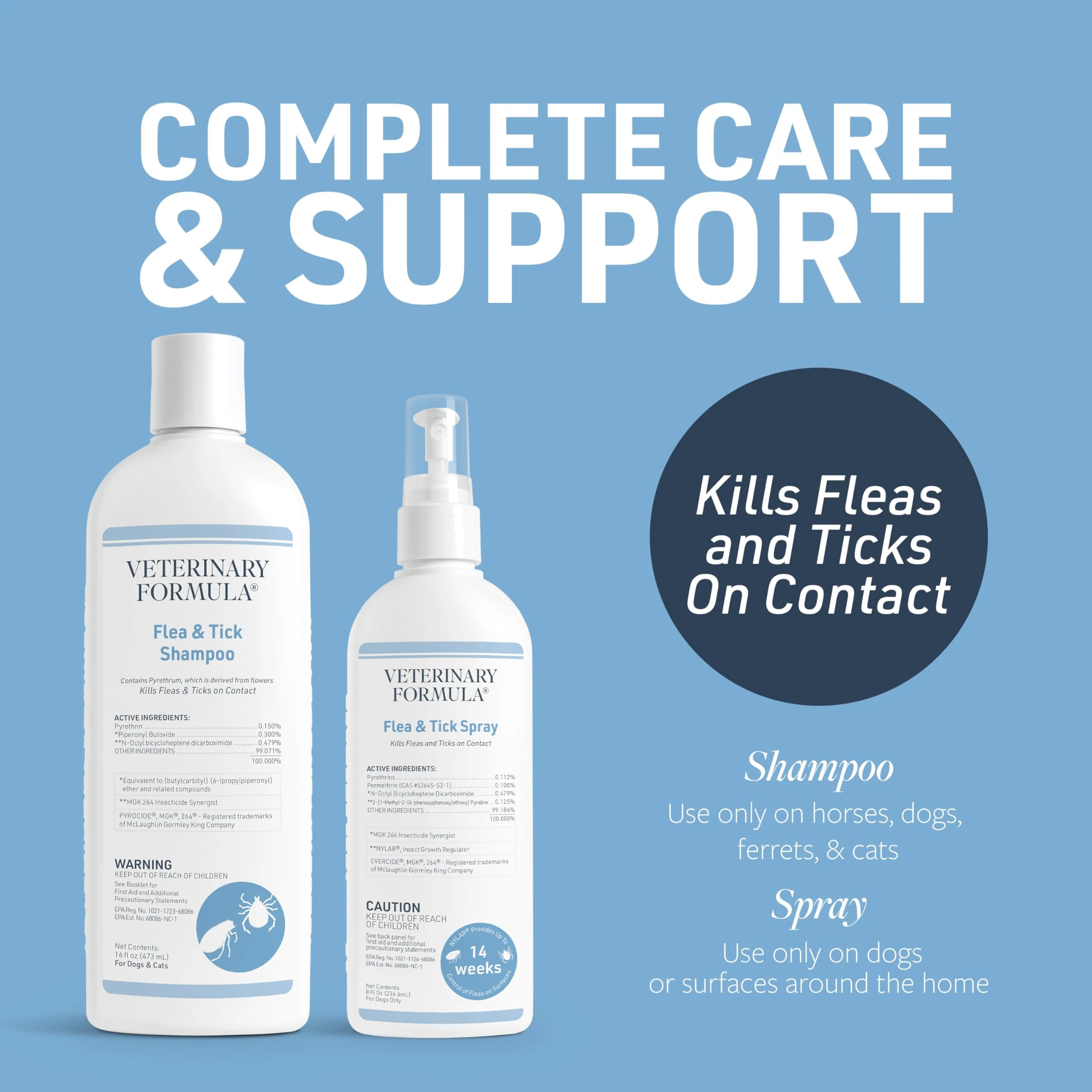 Veterinary Formula Flea and Tick Bundle – Prevention Spray for Dogs, 8 oz + 16 oz Shampoo for Dog Flea & Tick Control - Image 4
