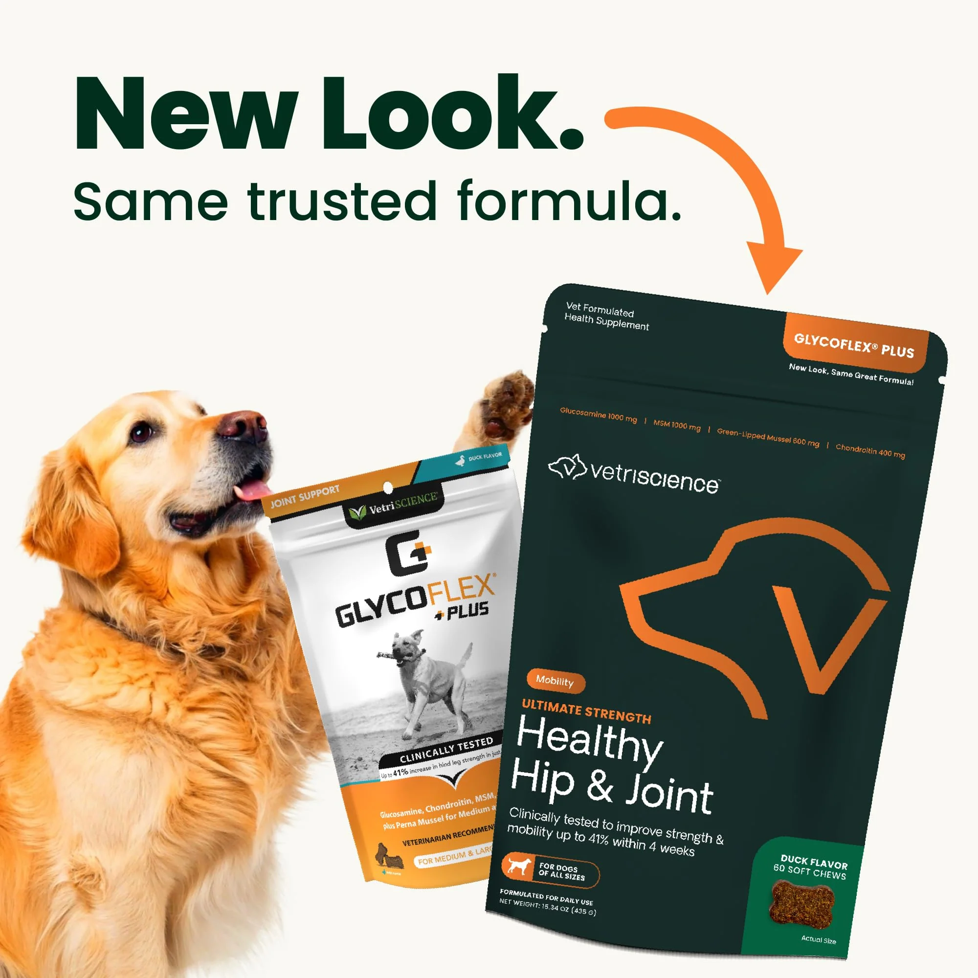 VetriScience Ultimate Strength Healthy Hip & Joint Chews, GlycoFlex Glucosamine, Chondroitin and Green-Lipped Mussel Joint Support Supplement for Dogs, Soothe Joint Discomfort, Duck, 60 Count - Image 13