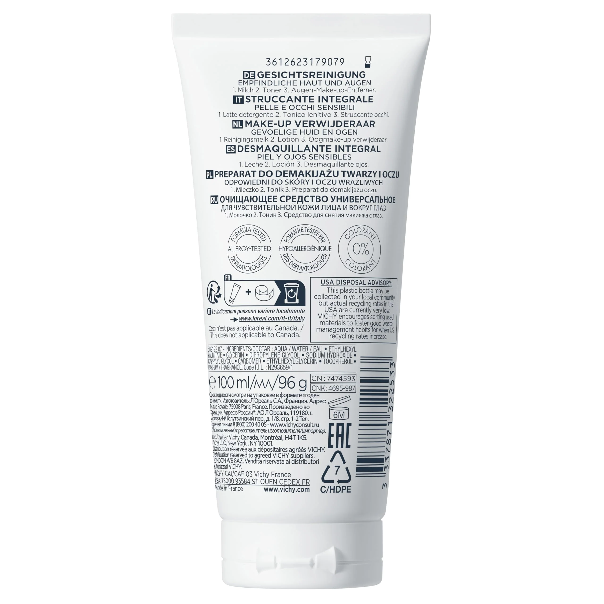 VICHY Pureté Thermale One Step Cleanser for Sensitive Skin, 6.7 Fl. Oz - Image 3