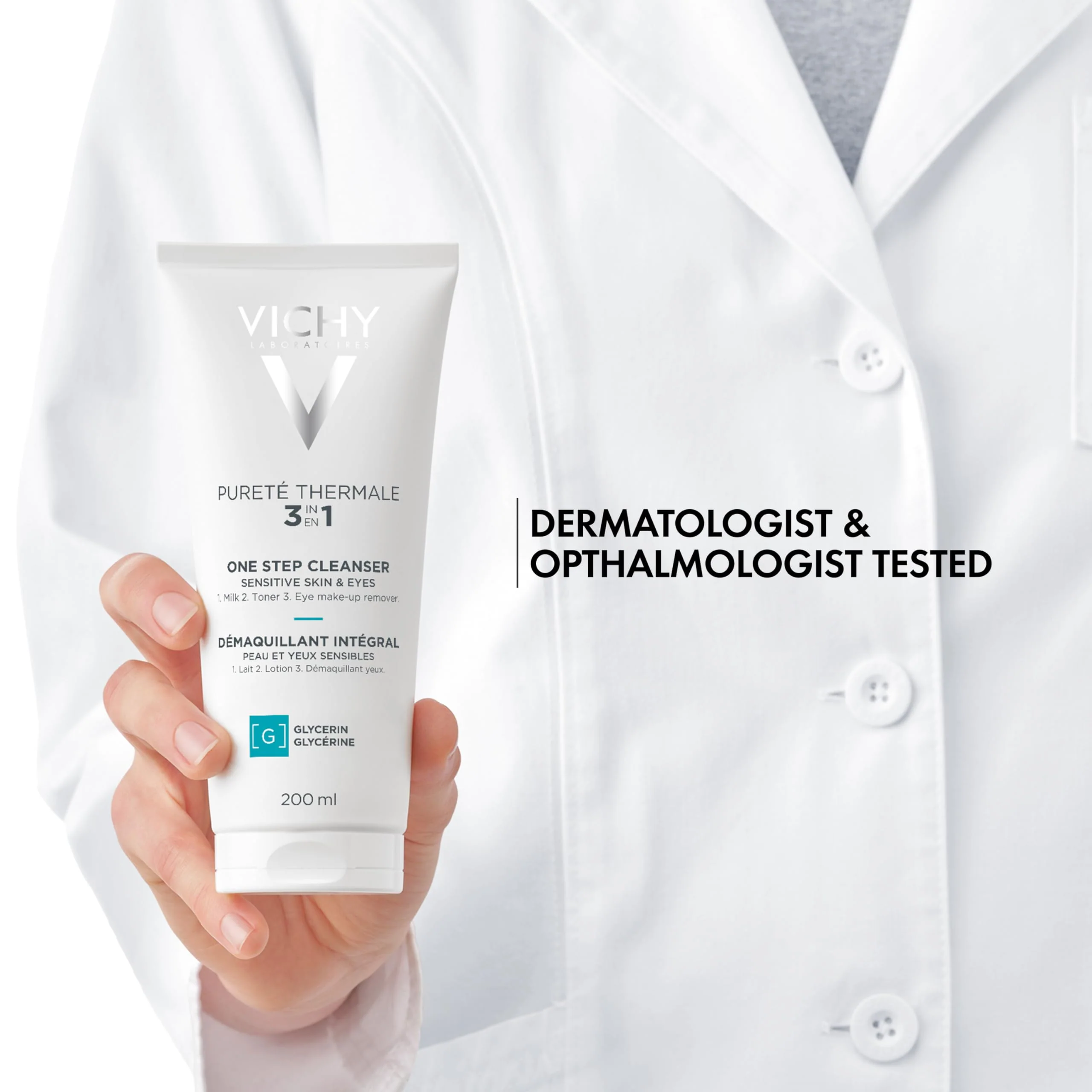 VICHY Pureté Thermale One Step Cleanser for Sensitive Skin, 6.7 Fl. Oz - Image 4