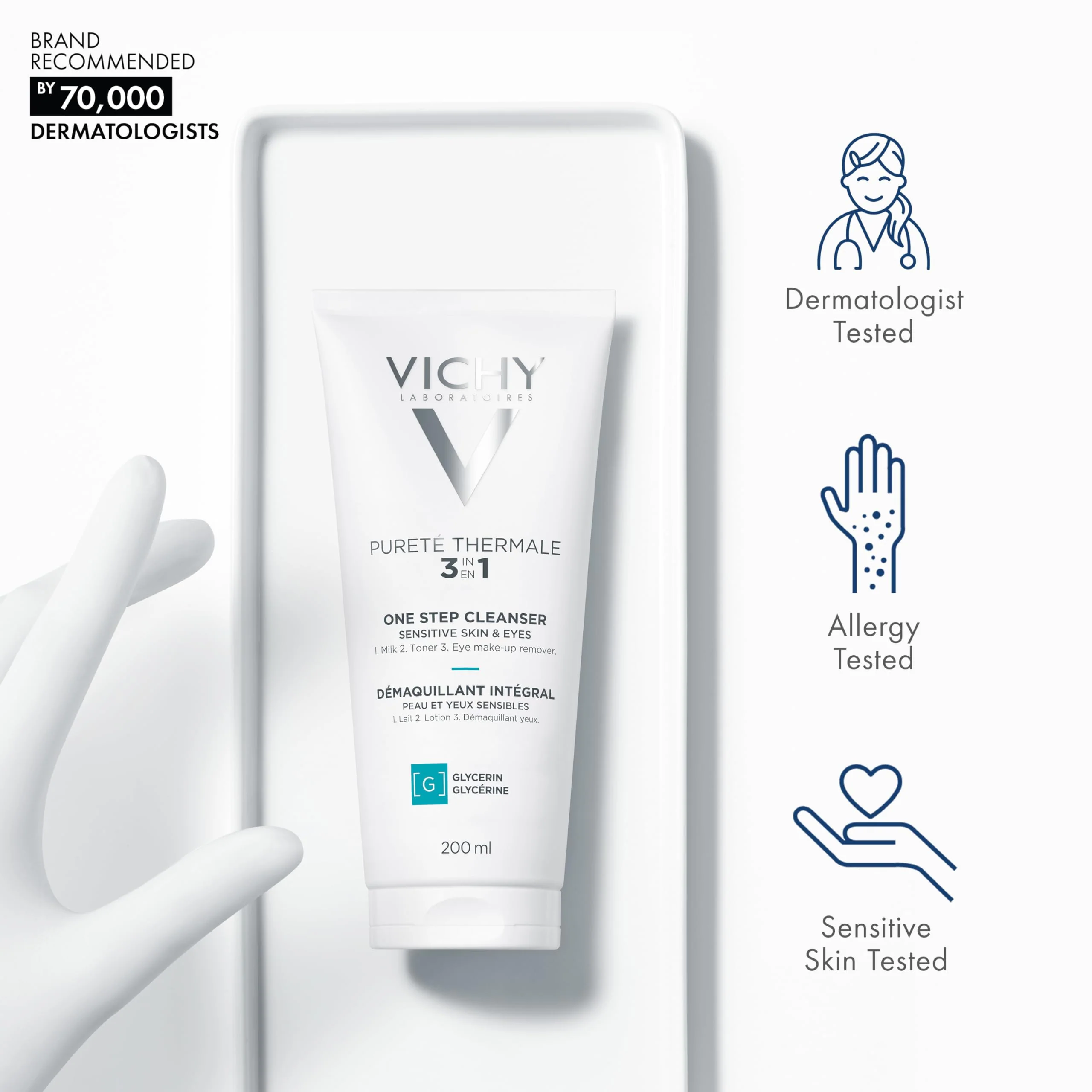 VICHY Pureté Thermale One Step Cleanser for Sensitive Skin, 6.7 Fl. Oz - Image 6