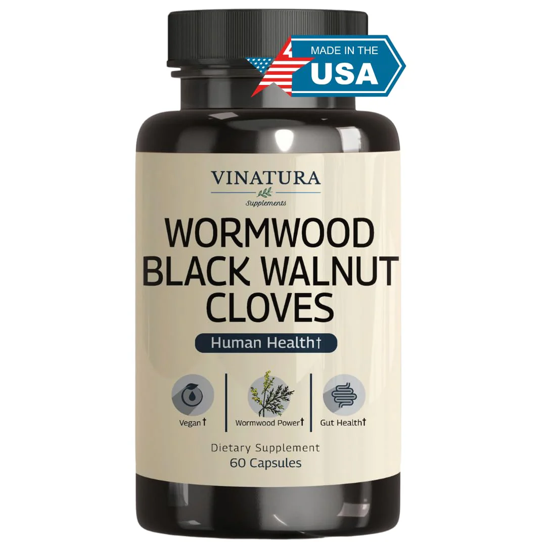 VINATURA Wormwood Black Walnut Clove Capsules - Cleanse, Detox, Intestinal Guard Formula Supplement for Humans, with Wormwood herb, Black Walnut Extract Combination, 60 Capsules - Image 17
