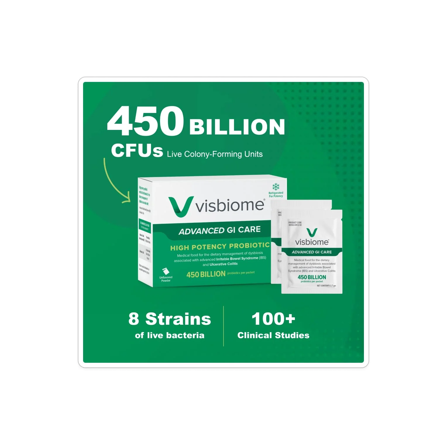 Visbiome® Advanced GI Care - High Potency Probiotic 450 Billion Strength - 30 Packets Unflavored Powder - Original De Simone Formulation - Shipped Cold in Recyclable Cooler with Temperature Monitor. - Image 3