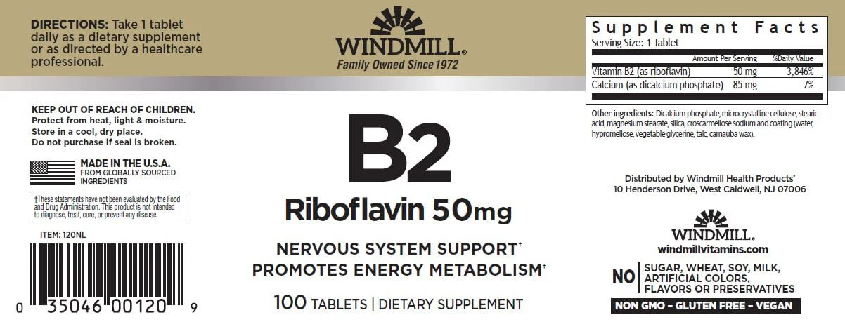 VIT B-2 TABS 50 MG WMILL 100 - Image 3