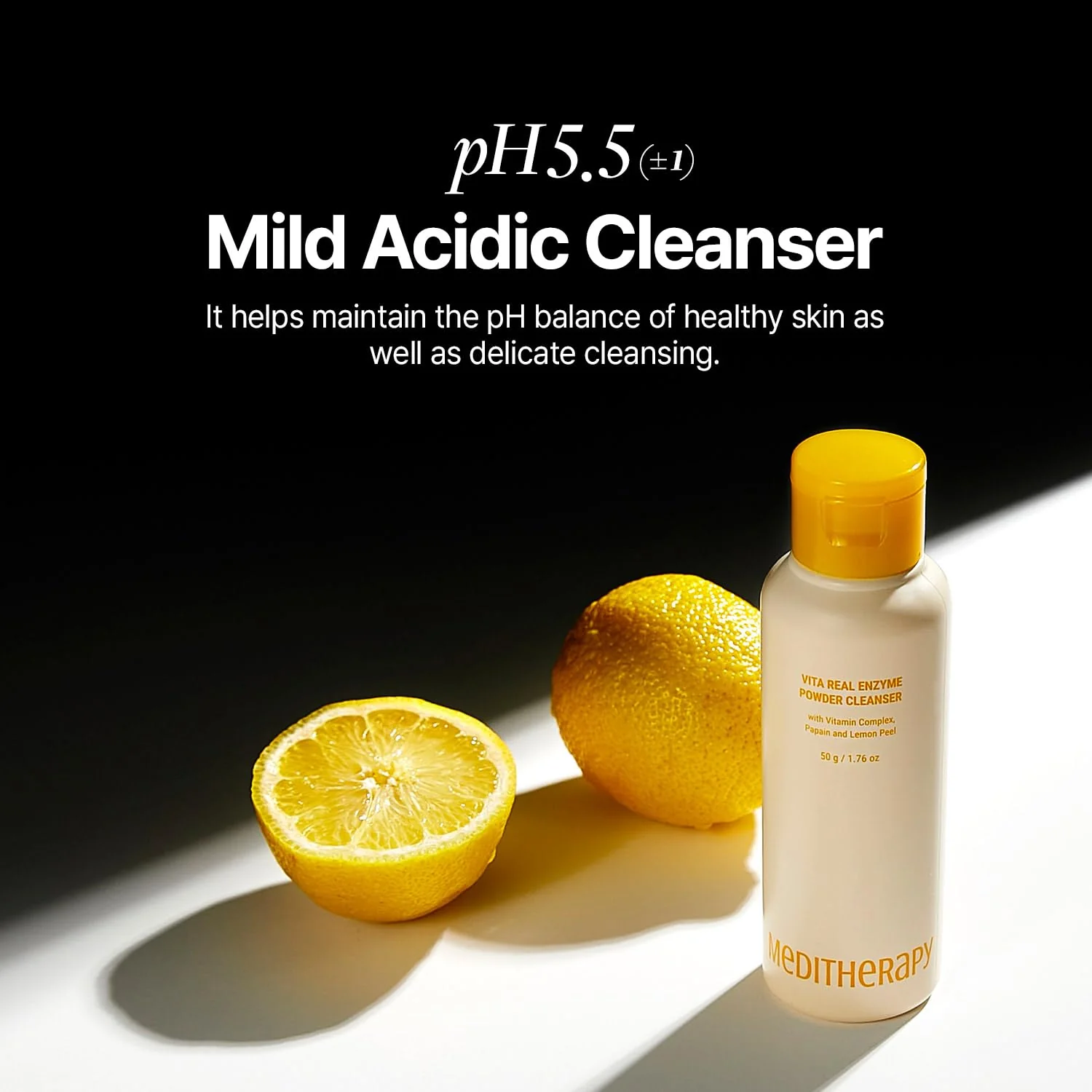 Vita Real Enzyme Powder Cleanser - Gentle Exfoliating Face Wash for Normal to Sensitive Skin - Hydrating Facial Oil Cleanser with Vitamin & Papain Enzyme - Lemon Peel for Dead Skin Cells - 1.76 oz - Image 4