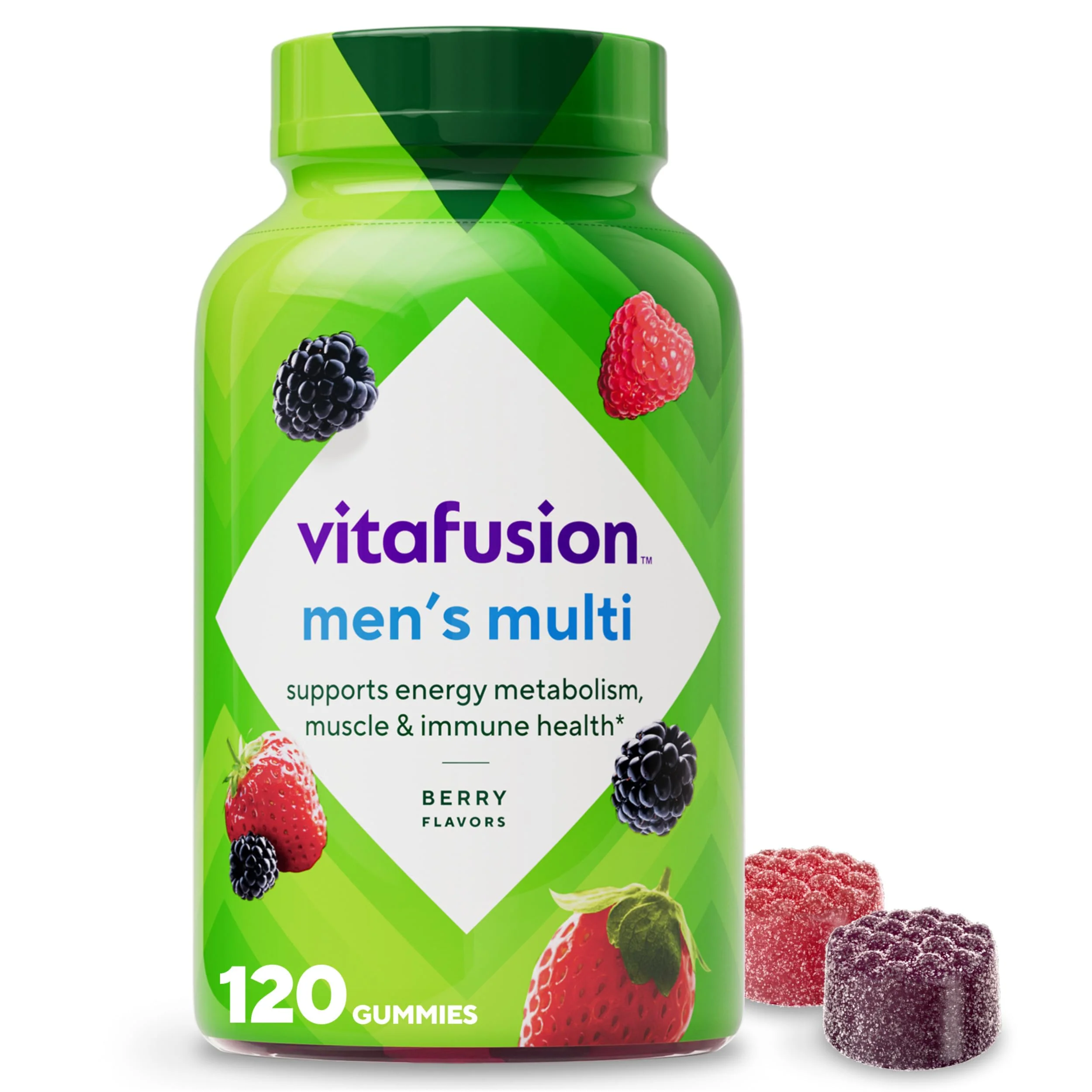vitafusion Adult Gummy Vitamin Supplement for Men, Berry Flavored, A, C, D, E, B6, B12, Daily, 120 Count, 60 Day Supply - Image 10