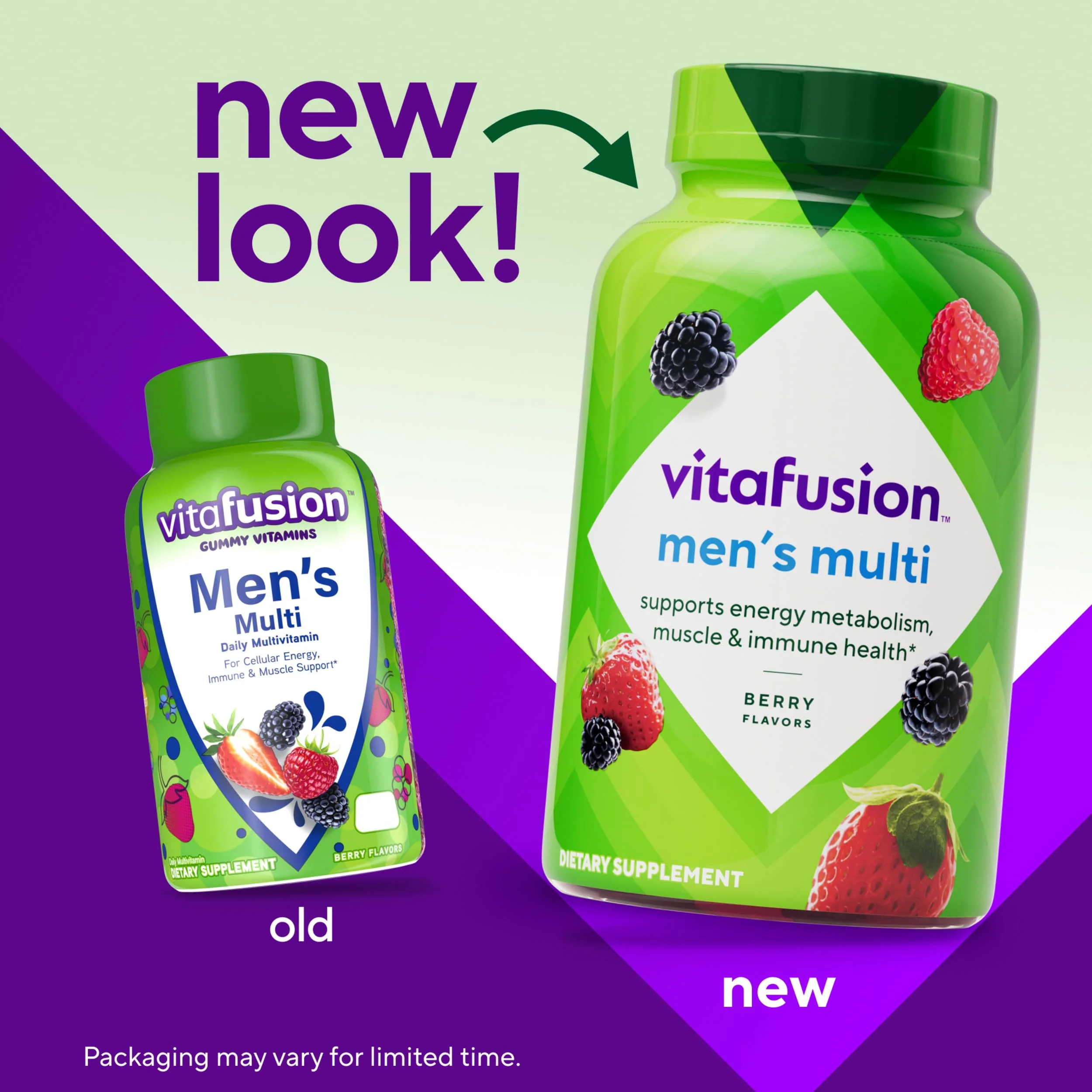 vitafusion Adult Gummy Vitamin Supplement for Men, Berry Flavored, A, C, D, E, B6, B12, Daily, 120 Count, 60 Day Supply - Image 26