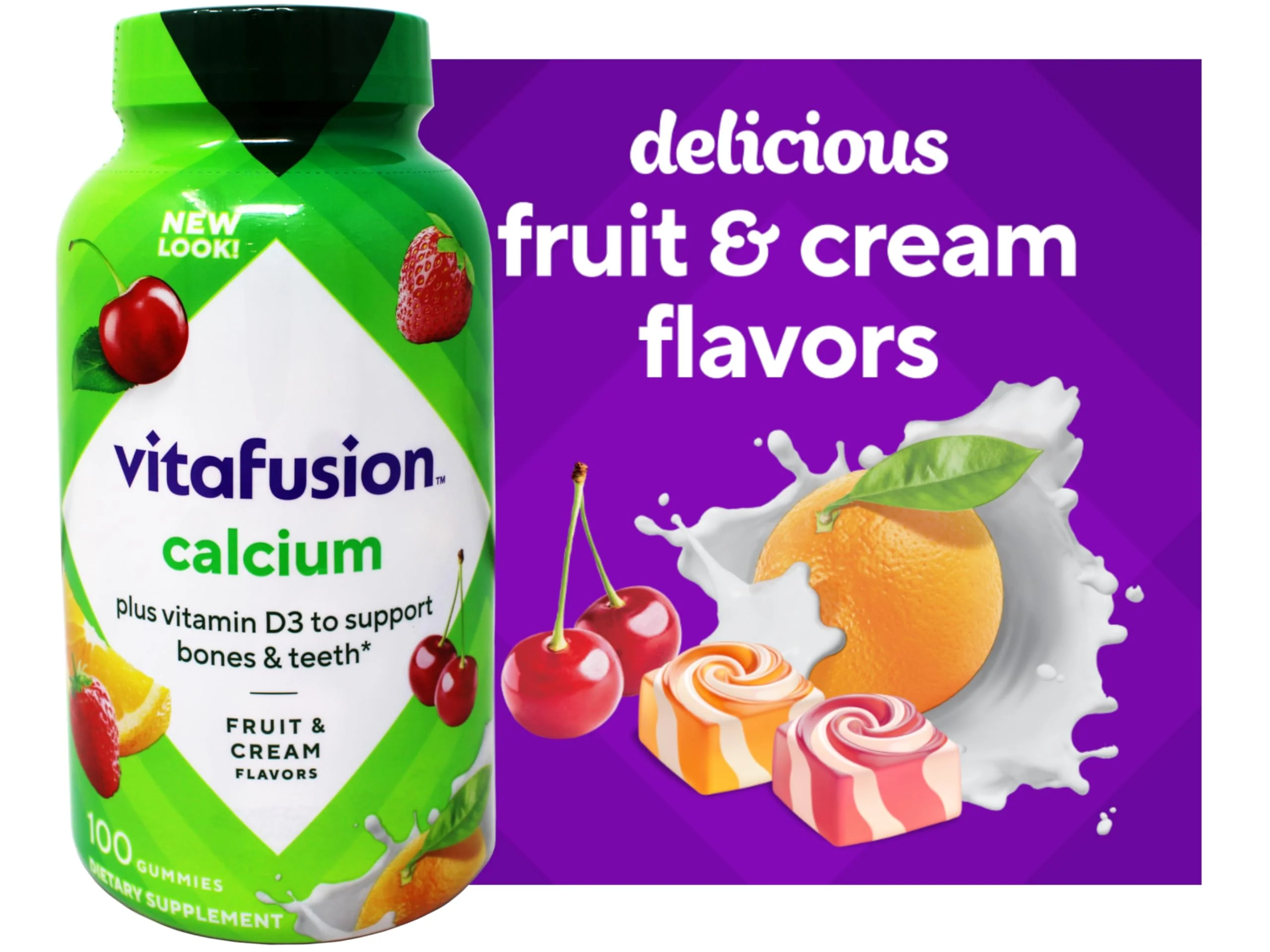 Vitafusion Calcium, Gummy JKHyWW Vitamins for Adults, 500 mg, 100 Count (Pack of 2) - Image 4