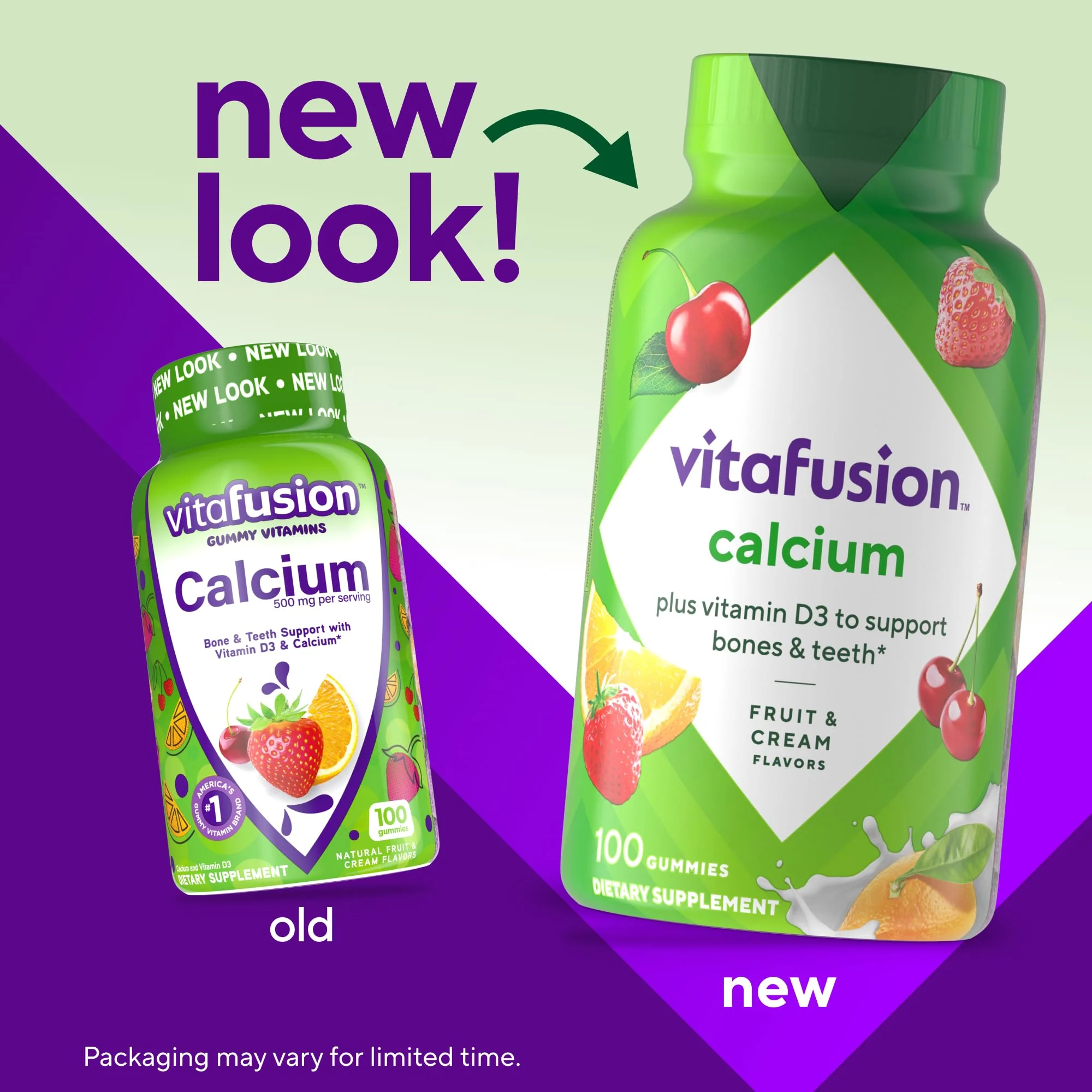 vitafusion Chewable Calcium Gummy Vitamins for Bone and Teeth Support, Calcium Gummies, Fruit and Cream Flavor, 100 Count, 50 Day Supply - Image 10