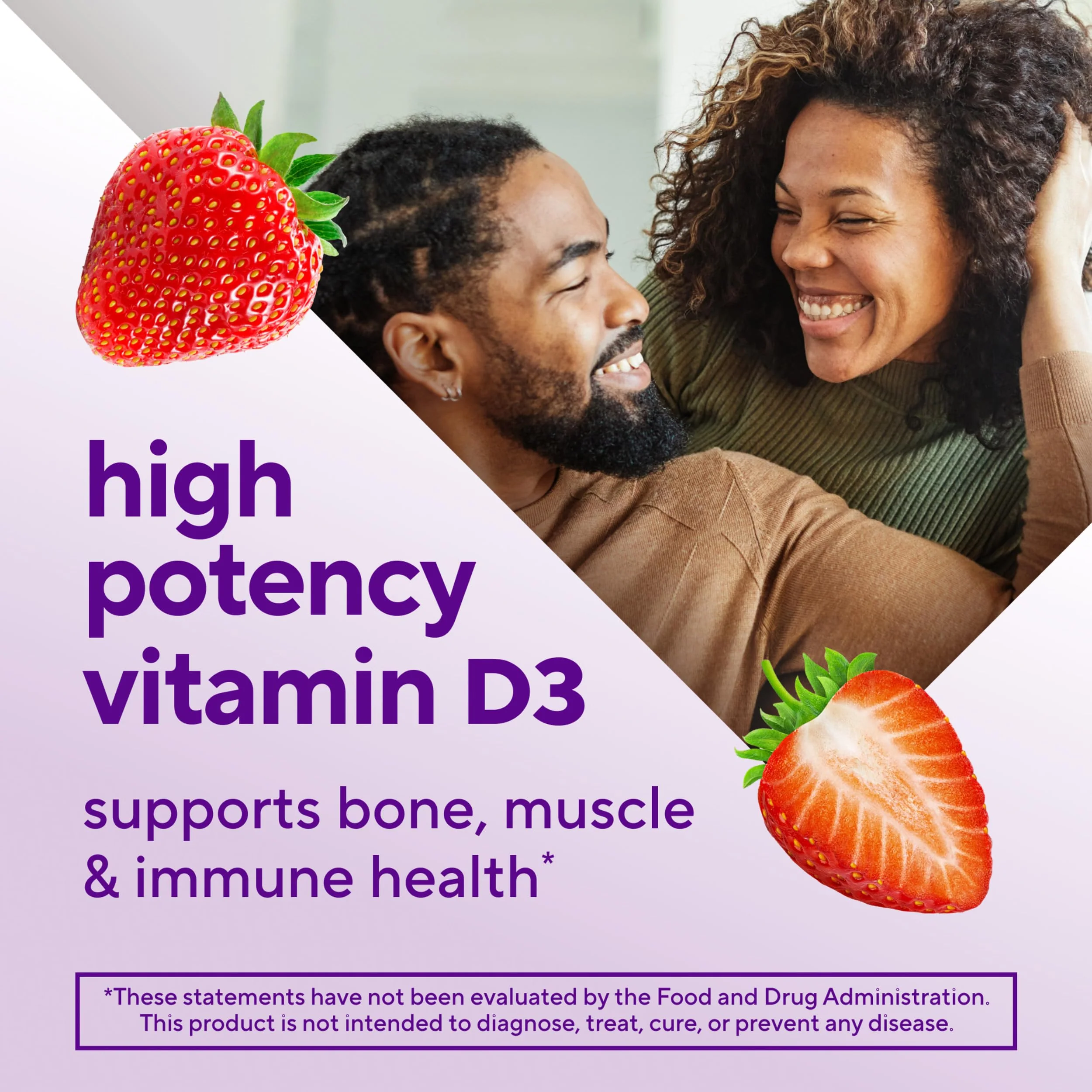vitafusion Extra Strength Vitamin D3 Gummy, Strawberry Flavored Bone and Immune System Support (1) 120 Count - Image 8