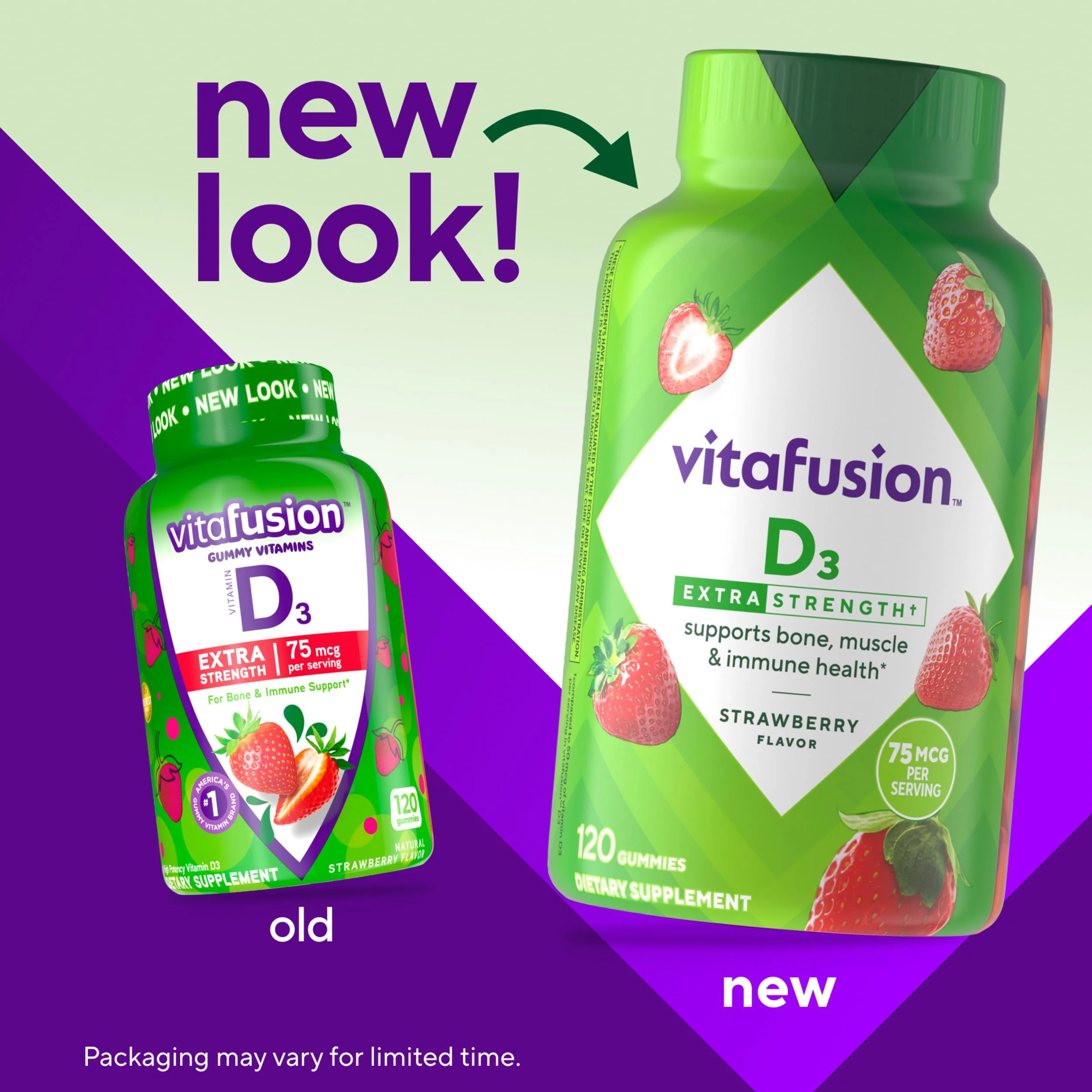 vitafusion Extra Strength Vitamin D3 Gummy, Strawberry Flavored Bone and Immune System Support (1) 120 Count - Image 9