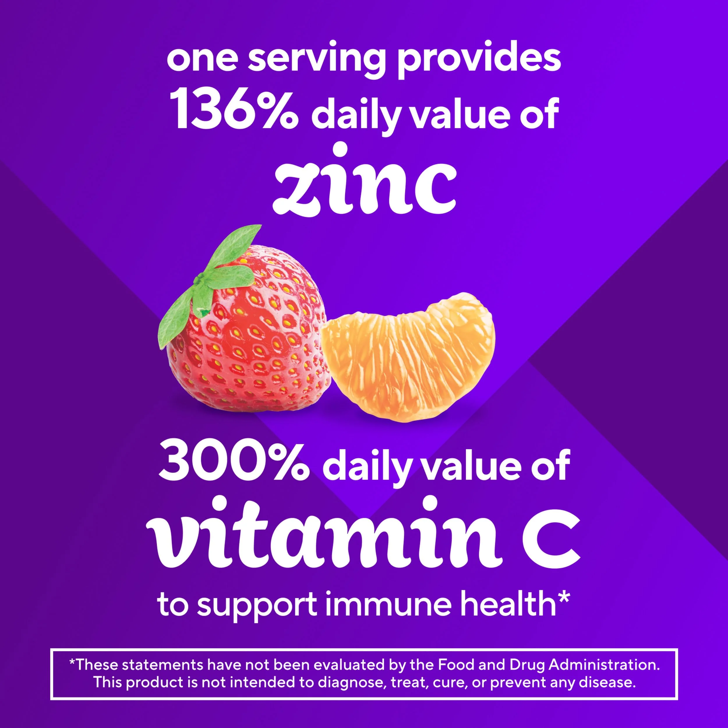 Vitafusion Power Zinc Gummy Vitamins, Strawberry Tangerine Flavored Immune Support (1), 90 Count - Image 5