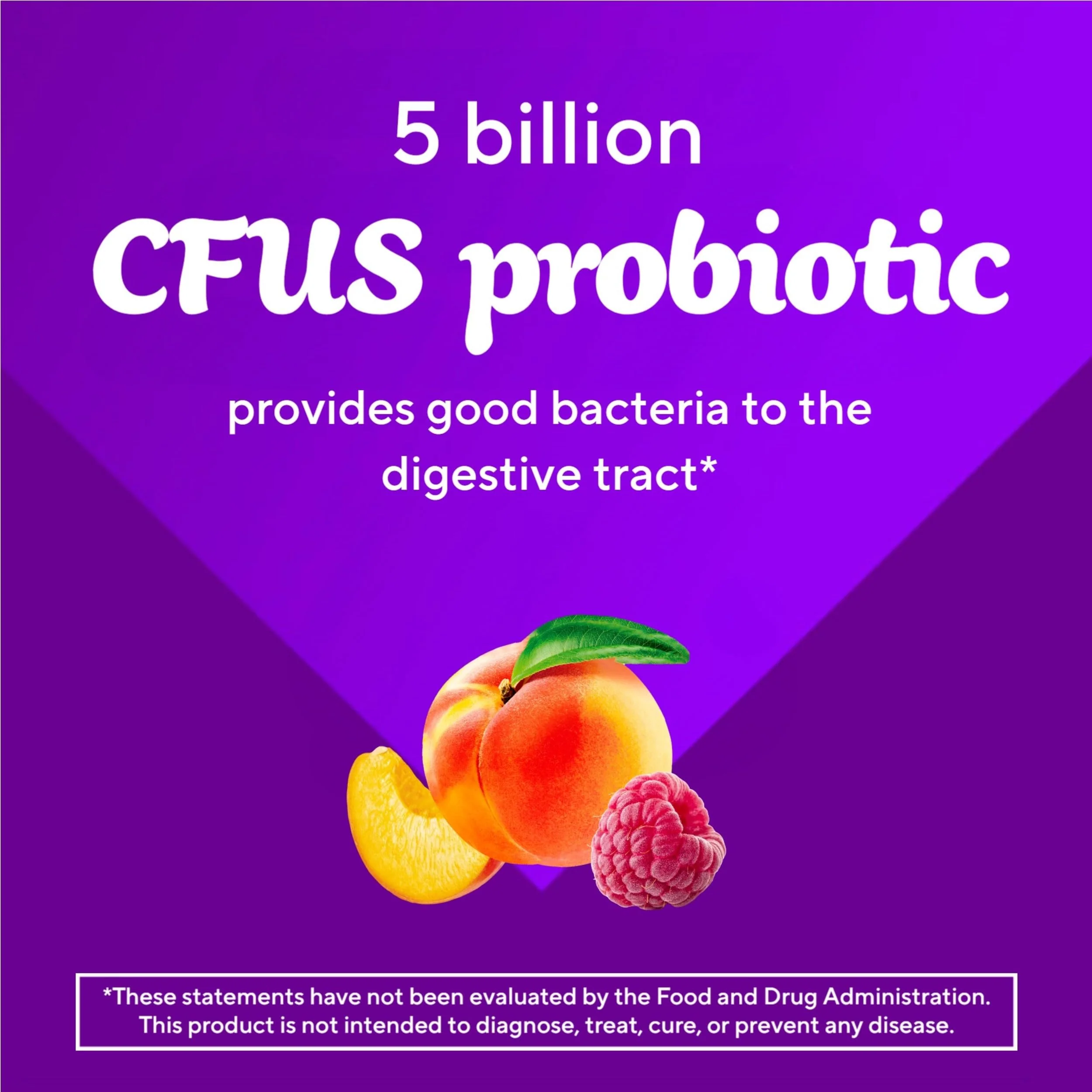 vitafusion Probiotic Gummy Supplements, Raspberry, Peach and Mango Flavors, Probiotic Nutritional Supplements With 5 Billion CFUs, 35 Day Supply, 70 Count - Image 6