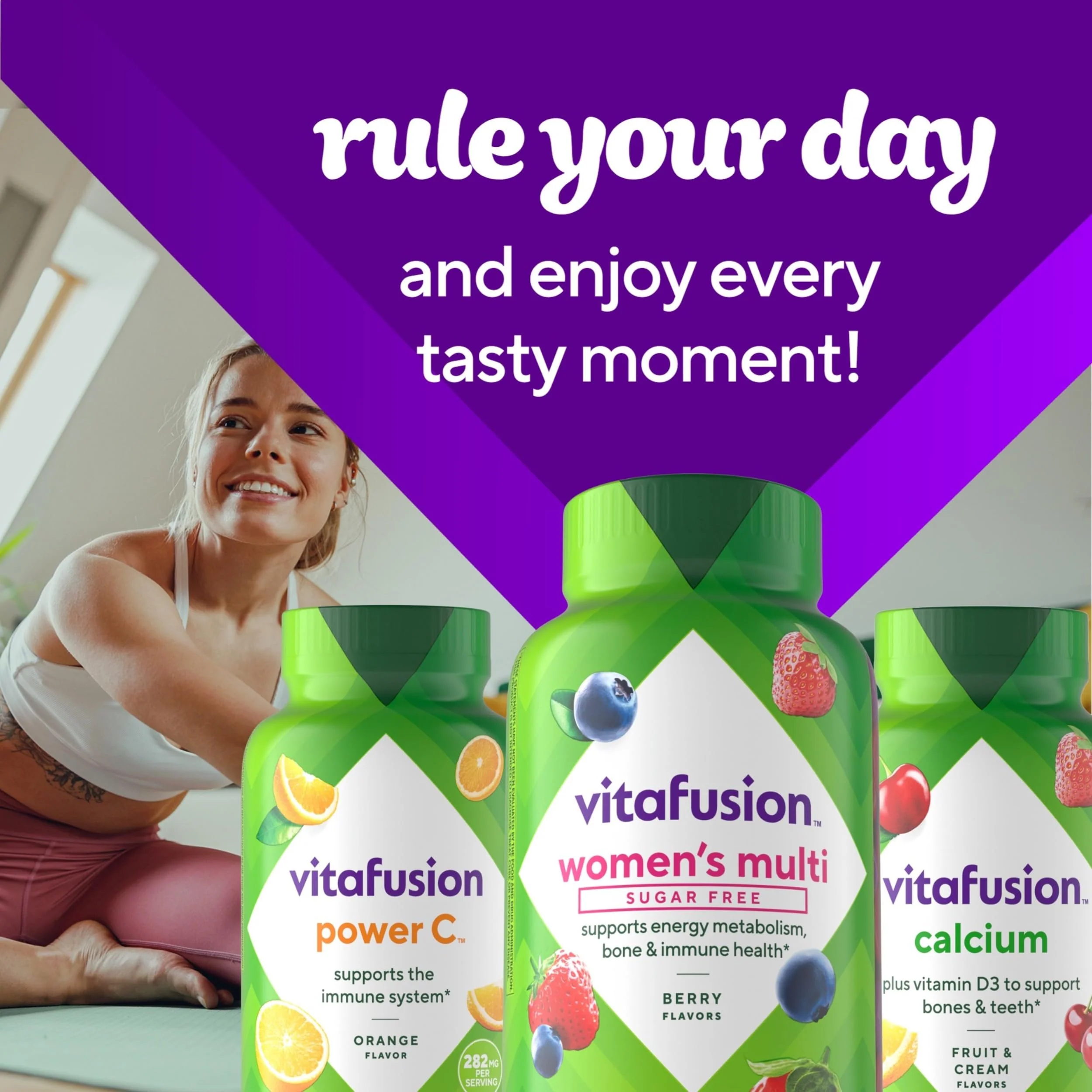Vitafusion Women’s Sugar Free Daily Multivitamin Supplement, Keto Diet Friendly Adult Gummy Vitamin for Energy, Bone & Immune Support*, 90 Count - Image 2
