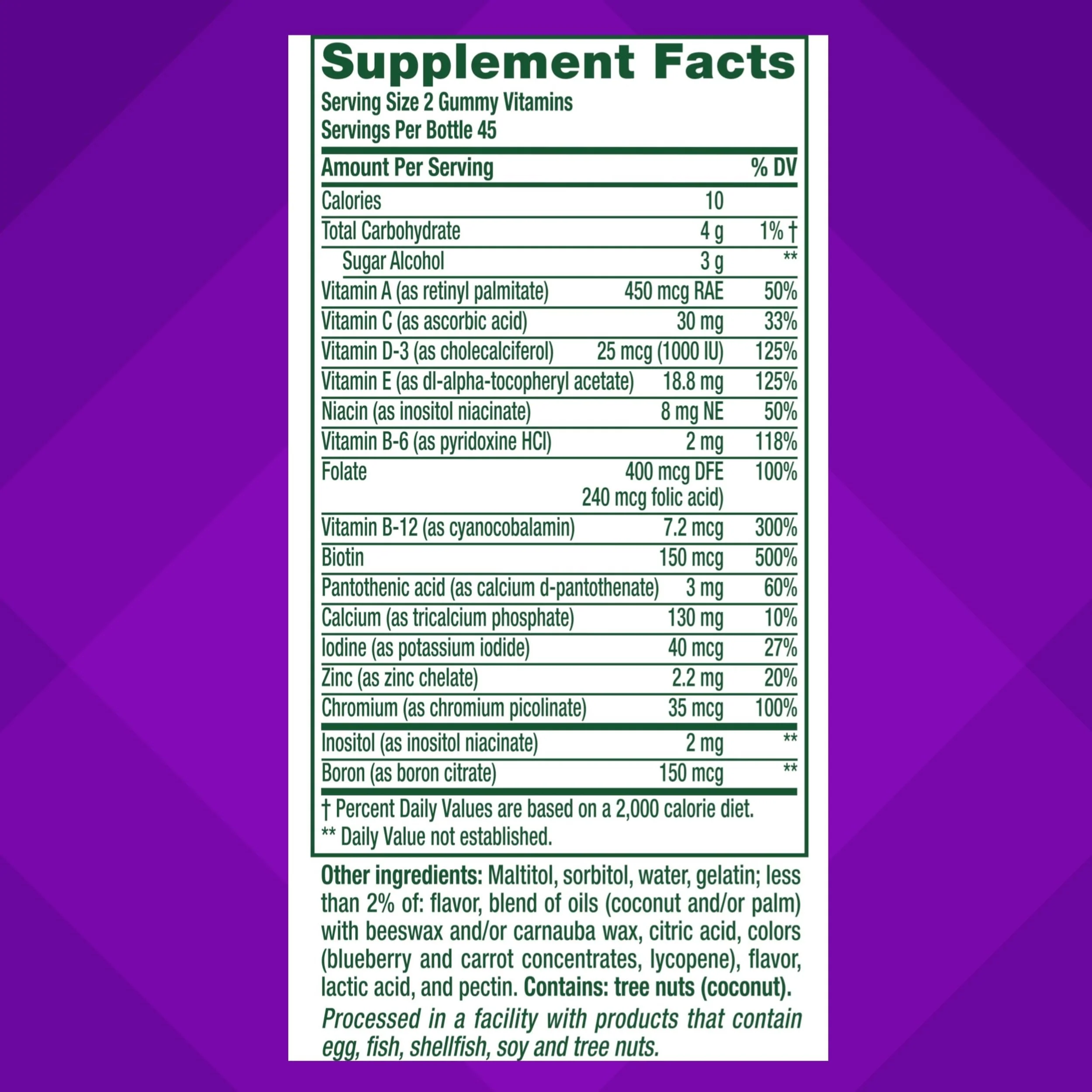 Vitafusion Women’s Sugar Free Daily Multivitamin Supplement, Keto Diet Friendly Adult Gummy Vitamin for Energy, Bone & Immune Support*, 90 Count - Image 7