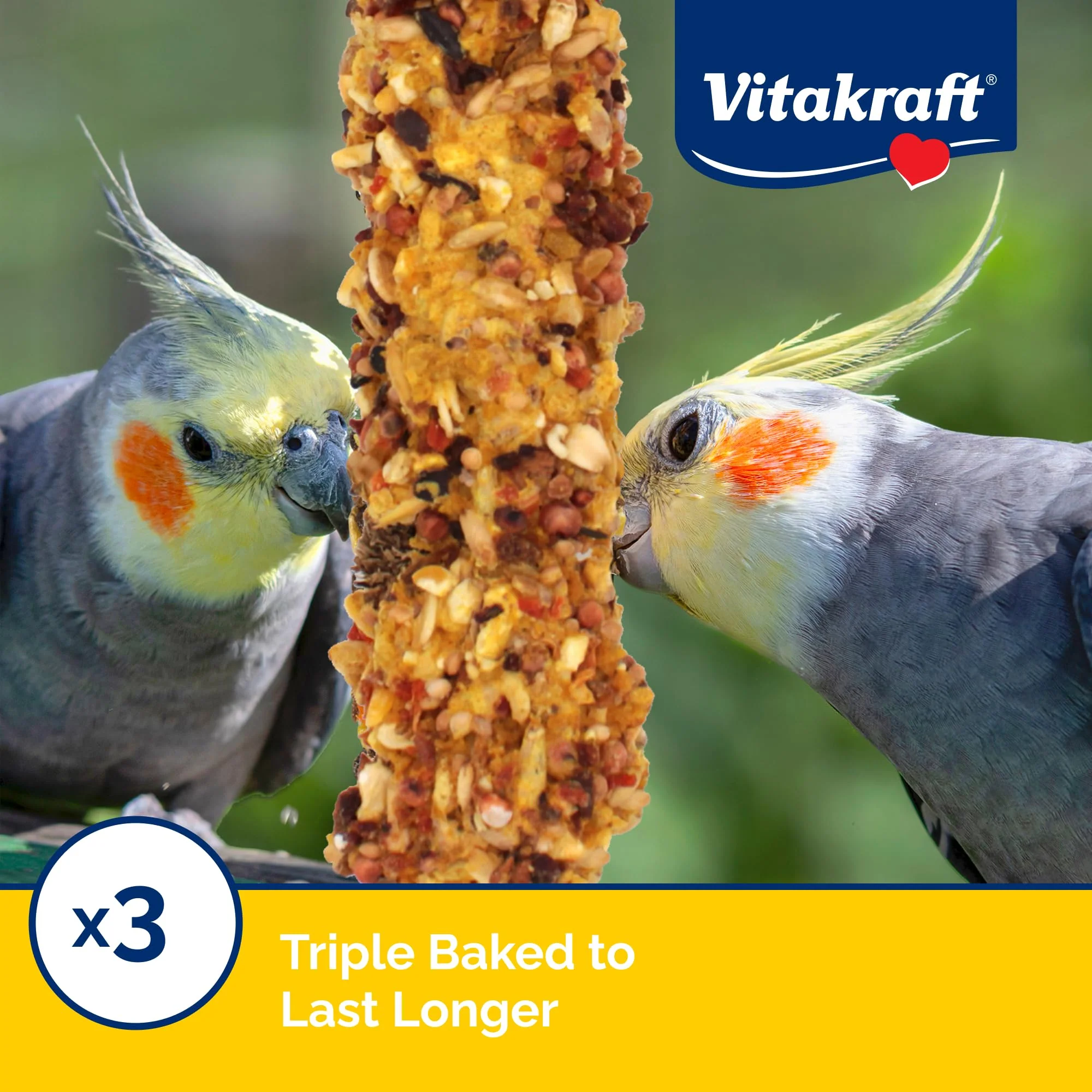 Vitakraft Crunch Sticks Cockatiel Treat Apple And Honey Flavor – 2 Sticks - Triple Baked For Extra Crunch – Natural Wood Chew Center With Cage Clip – Fortified With Vitamins And Minerals - Image 6