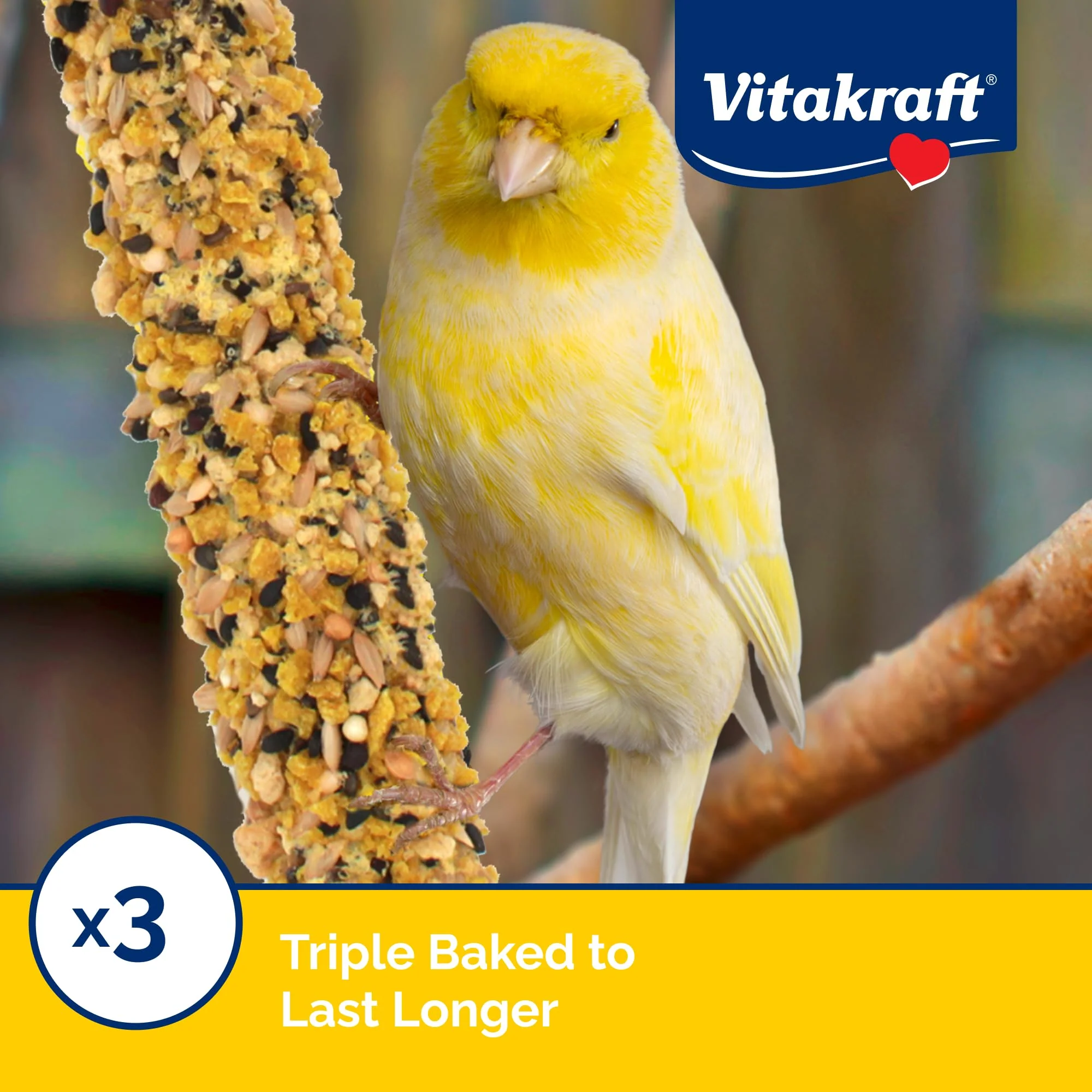 Vitakraft Crunch Sticks Parakeet Treats Egg and Honey Flavor 2 Pack - Long Lasting Seed Stick with Natural Wood Center Clip Holder and Nutritious Ingredients for Happy Engaged Birds - Image 6
