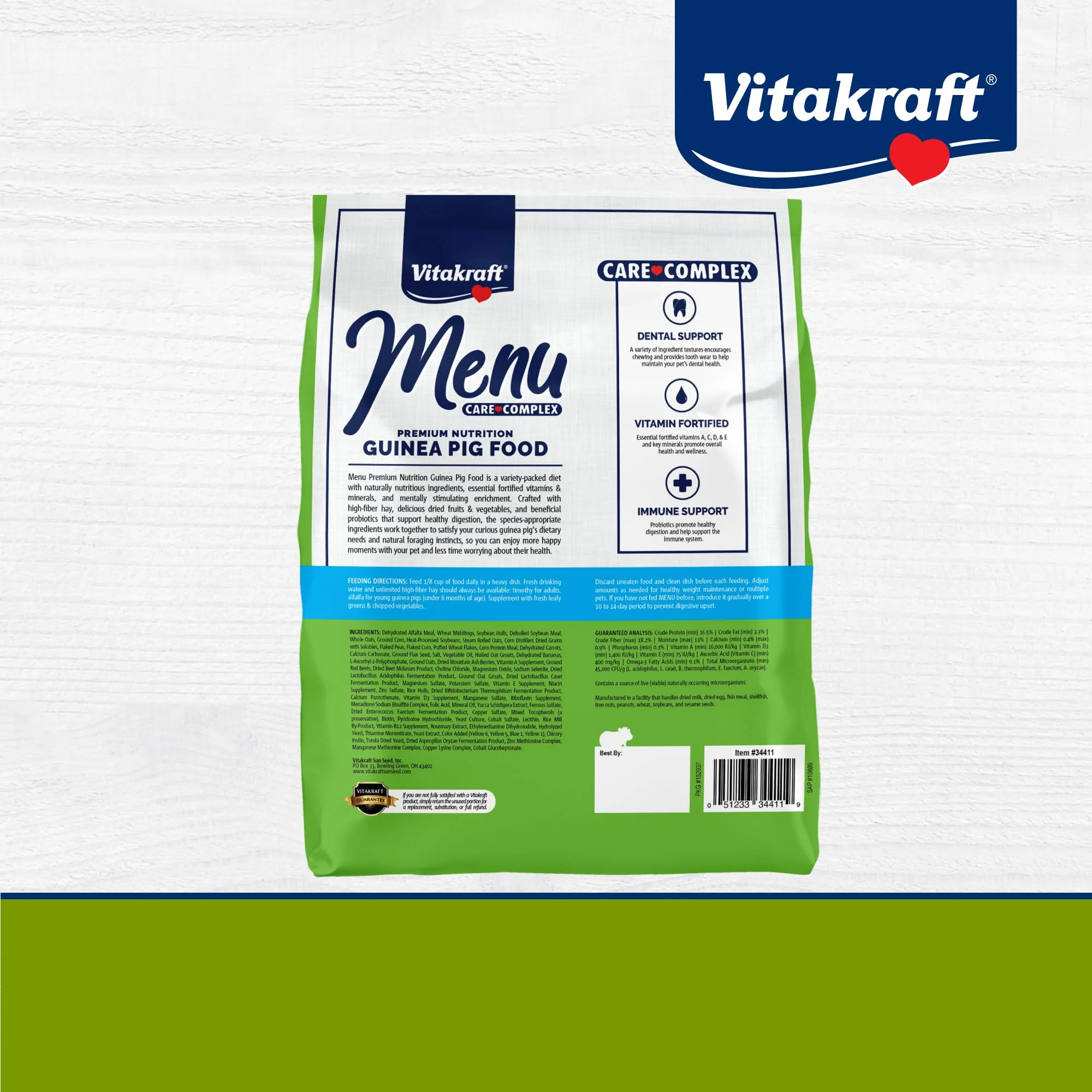 Vitakraft Menu Premium Guinea Pig Food - Alfalfa Pellets Blend - Vitamin and Mineral Fortified - Image 5