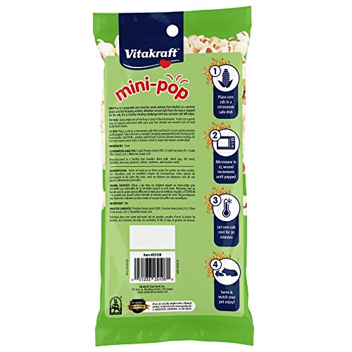 Vitakraft Mini-Pop Treat for Small Animals 6 oz – All-Natural Single-Ingredient Snack - Serve Popped or Unpopped – Enrichment, Chewing, Fun, Natural Teeth Wear – Rabbit, Hamster, Gerbil, Guinea Pig - Image 10