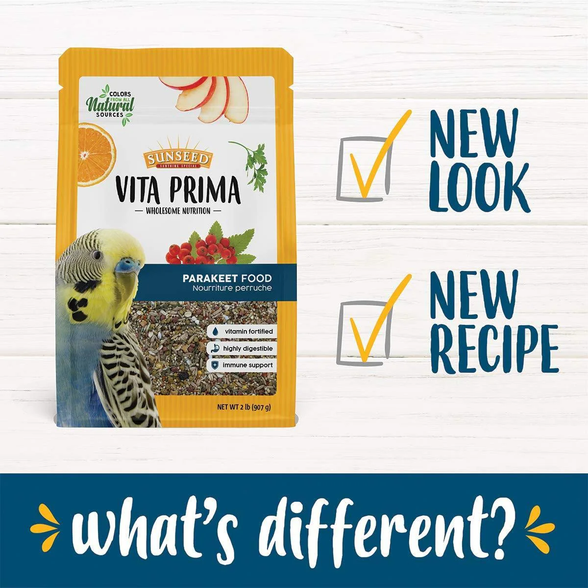 Vitakraft Sunseed Vita Prima Cockatiel and Lovebird Food 3 lb Bag with Wholesome Daily Nutrition Natural Seeds Grains Fruits and Vegetables Fortified with Vitamins Minerals for Strong Healthy Birds - Image 2