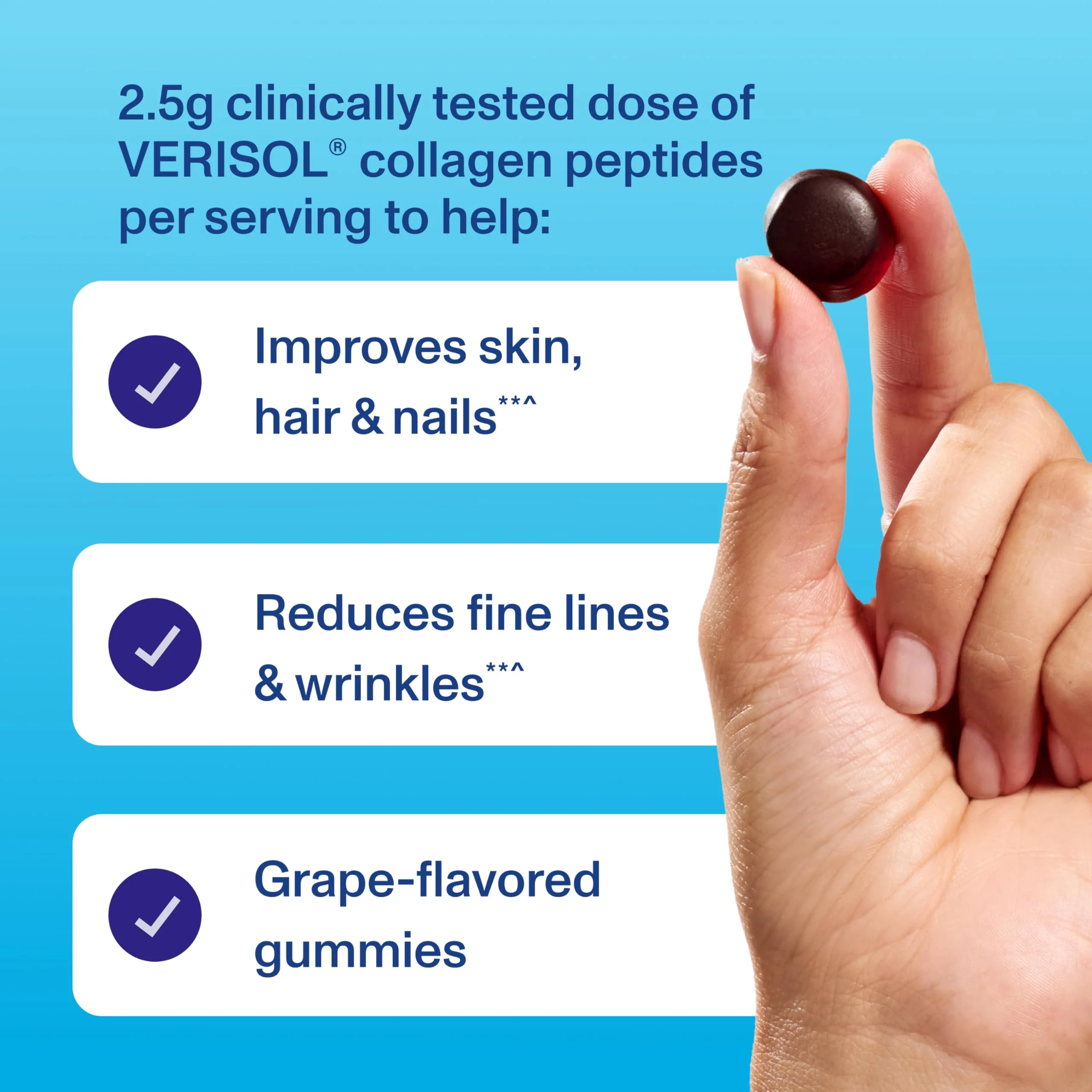 Vital Proteins Collagen Gummies, 2.5g of Clinically-Tested Collagen for Hair, Skin, Nails & Wrinkles, 120 ct Bottle, Pack of 2, Grape Flavor - Image 3