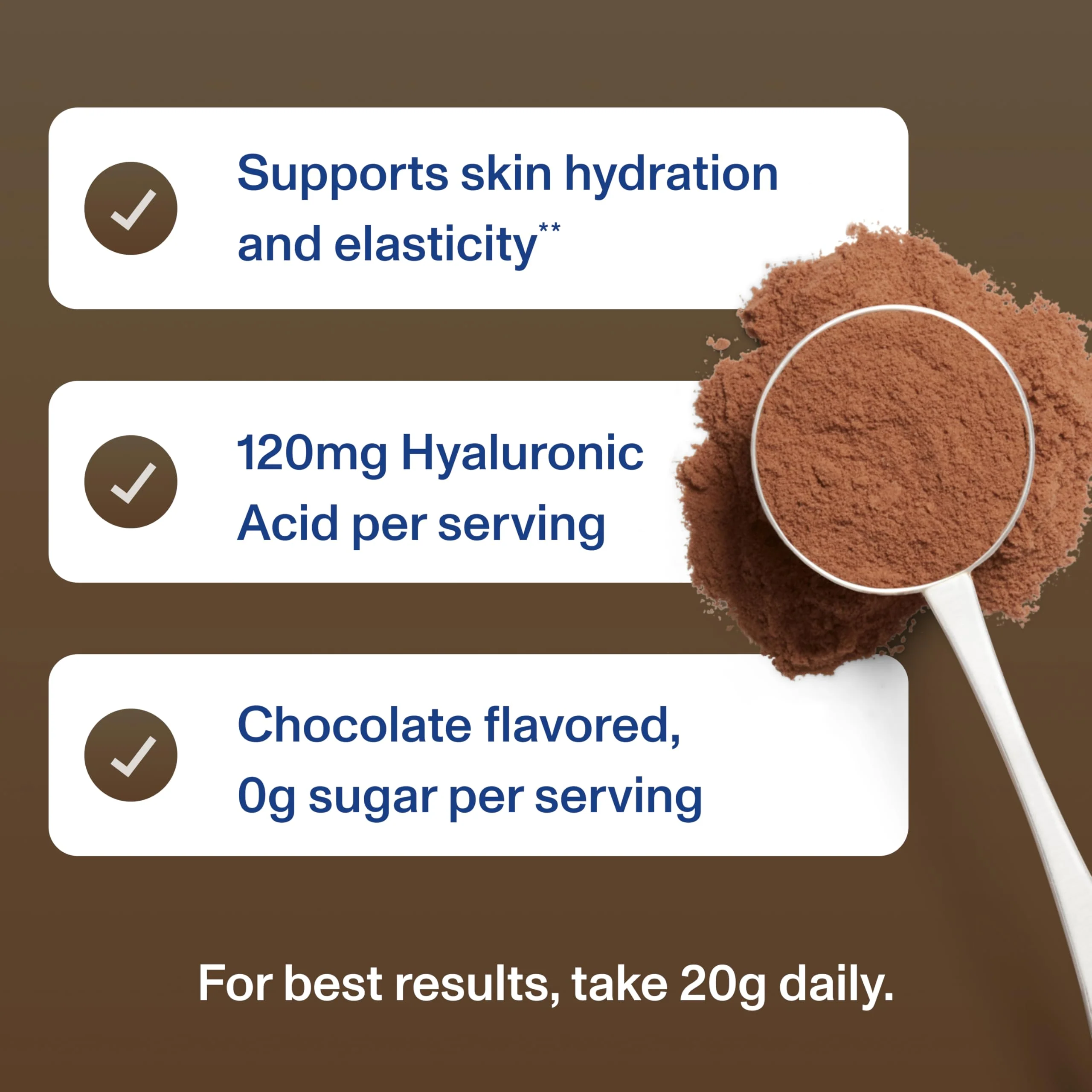 Vital Proteins Collagen Peptides Advanced, Hydrolyzed Peptides with Hyaluronic Acid and Vitamin C - Chocolate Flavor Powder, 24.7oz - Image 4