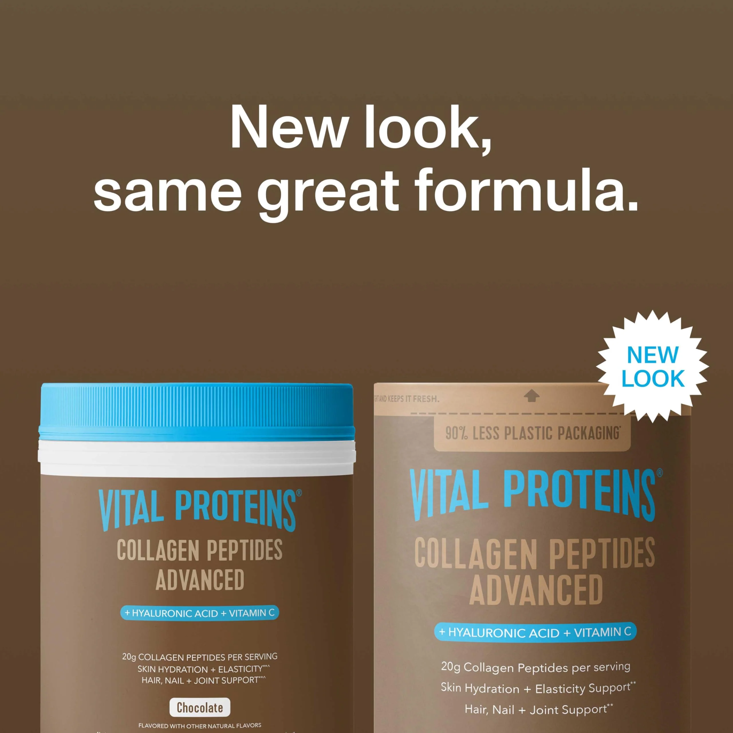 Vital Proteins Collagen Peptides Advanced, Hydrolyzed Peptides with Hyaluronic Acid and Vitamin C - Chocolate Flavor Powder, 24.7oz - Image 9