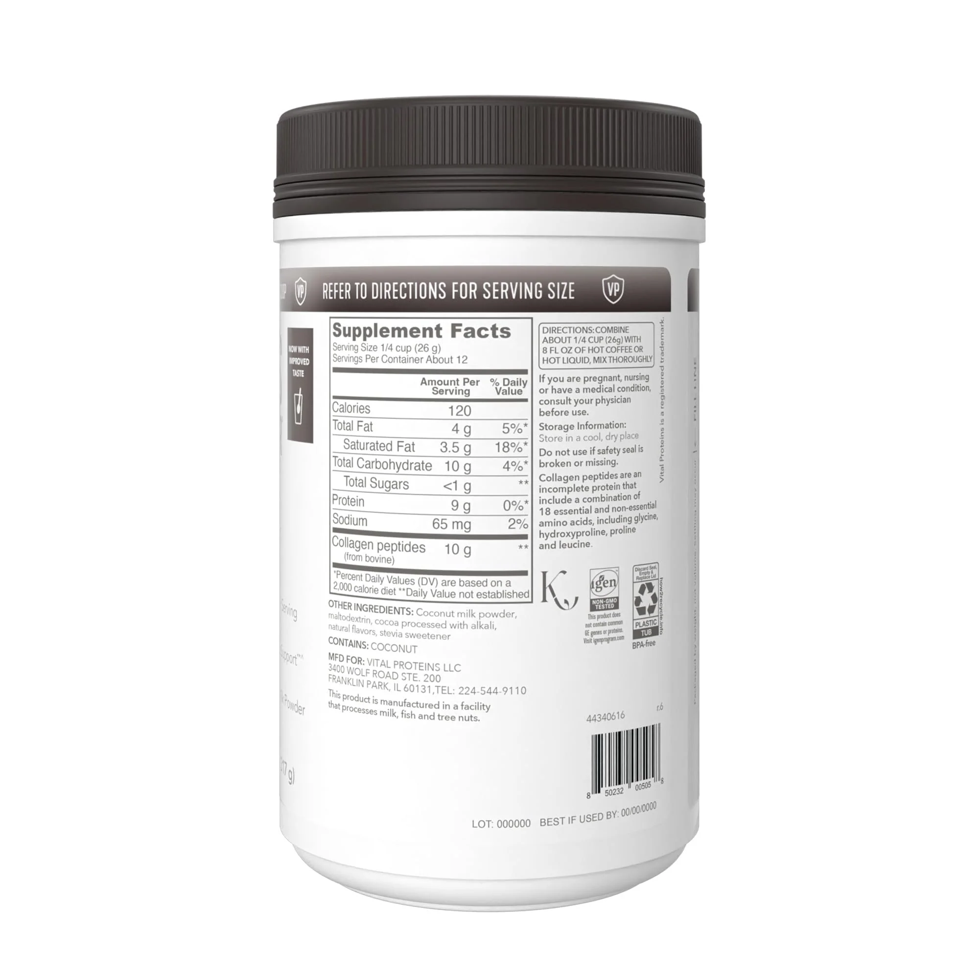 Vital Proteins Collagen Peptides Powder - Mocha Coffee Creamer for Hair, Skin & Nails Support, 11 Oz - Image 2