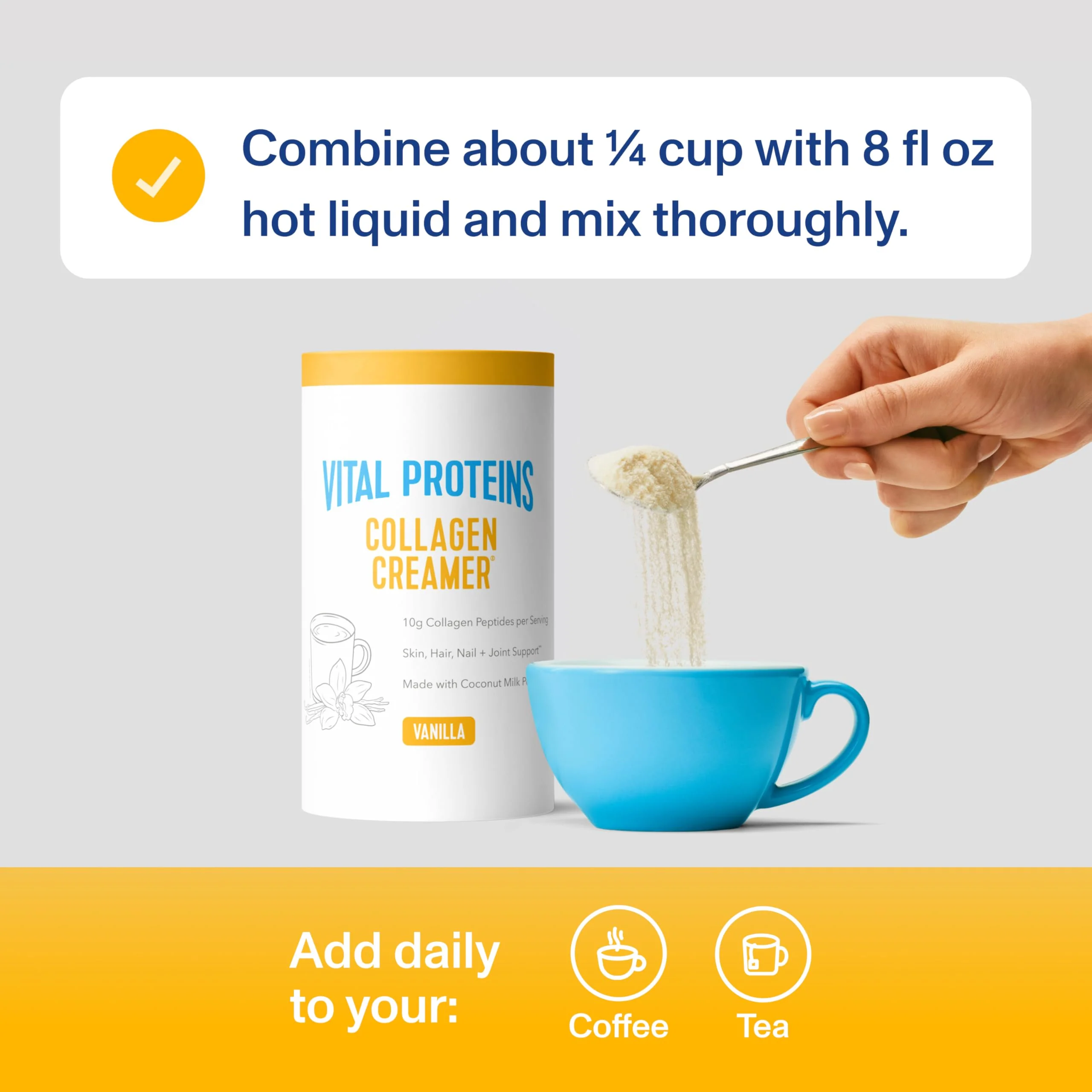 Vital Proteins Collagen Peptides Powder - Vanilla Protein Coffee Creamer for Hair, Skin & Nails Support - Image 7