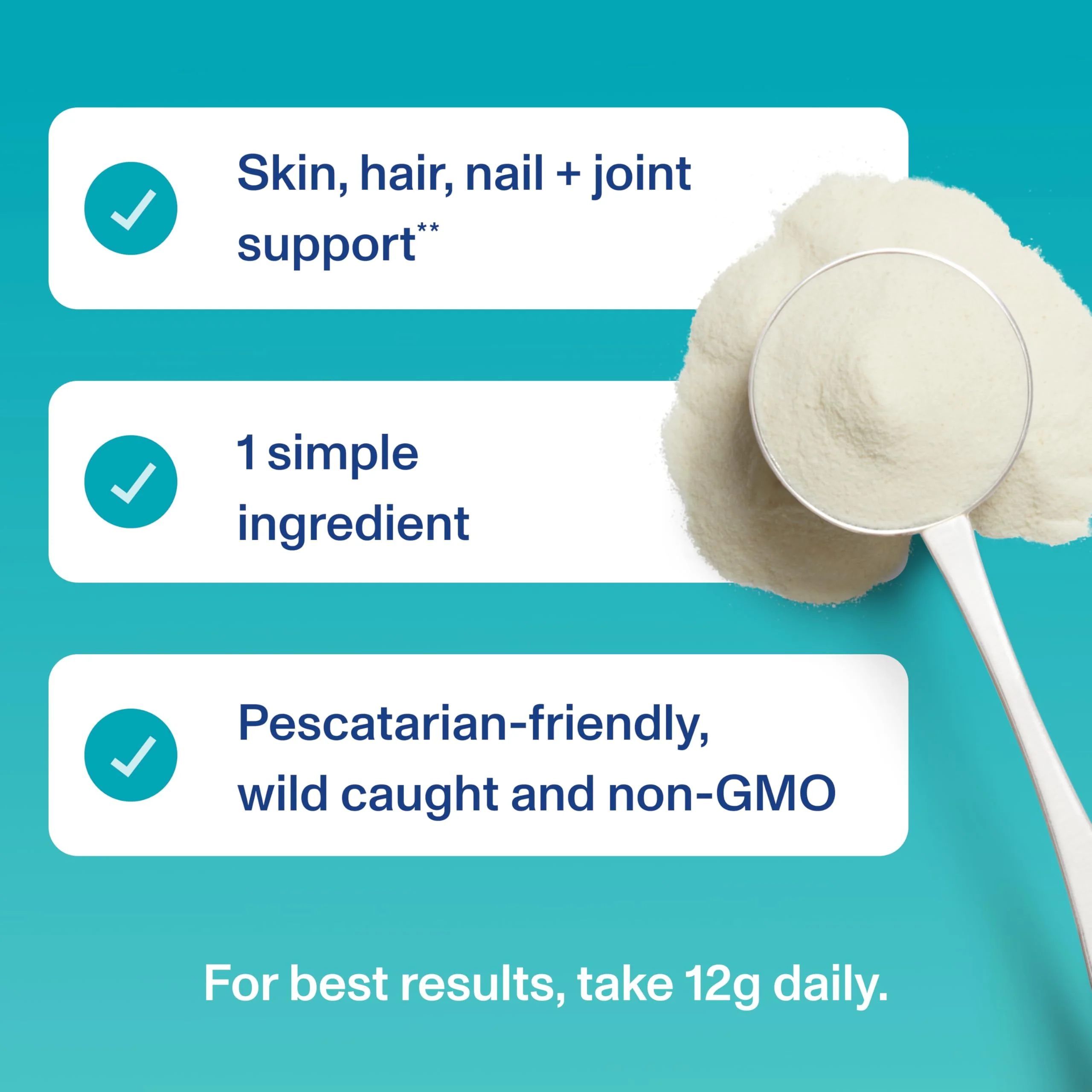 Vital Proteins Marine Collagen Peptides Powder Supplement for Skin Hair Nail Joint - Hydrolyzed Collagen - 12g per Serving - 7.8 oz Canister - Image 3