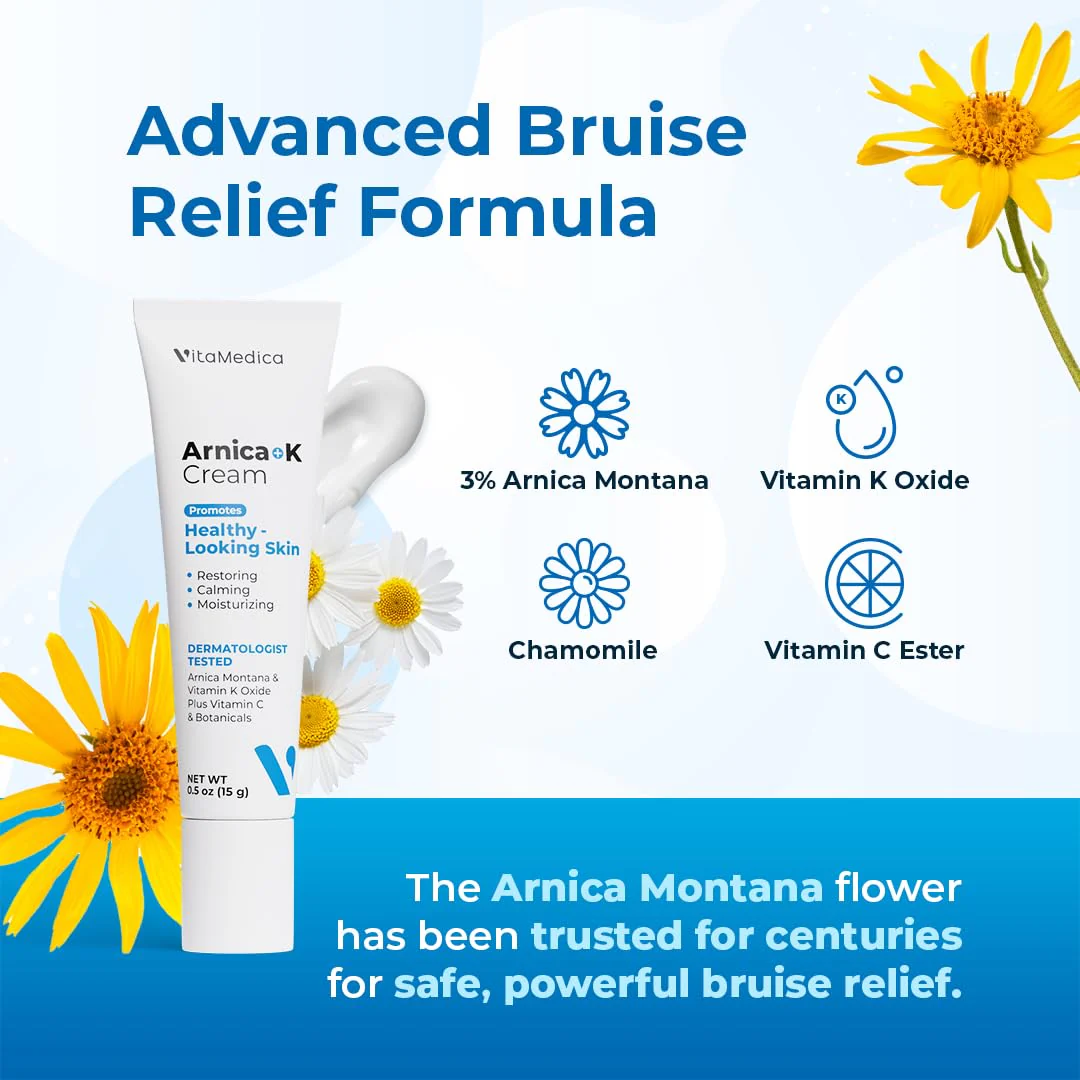 VitaMedica Arnica + Vitamin K Bruise Recovery Cream for Face & Under-Eye, Sensitive-Skin Formula, Post-Procedure Support, 0.5 oz - Image 6