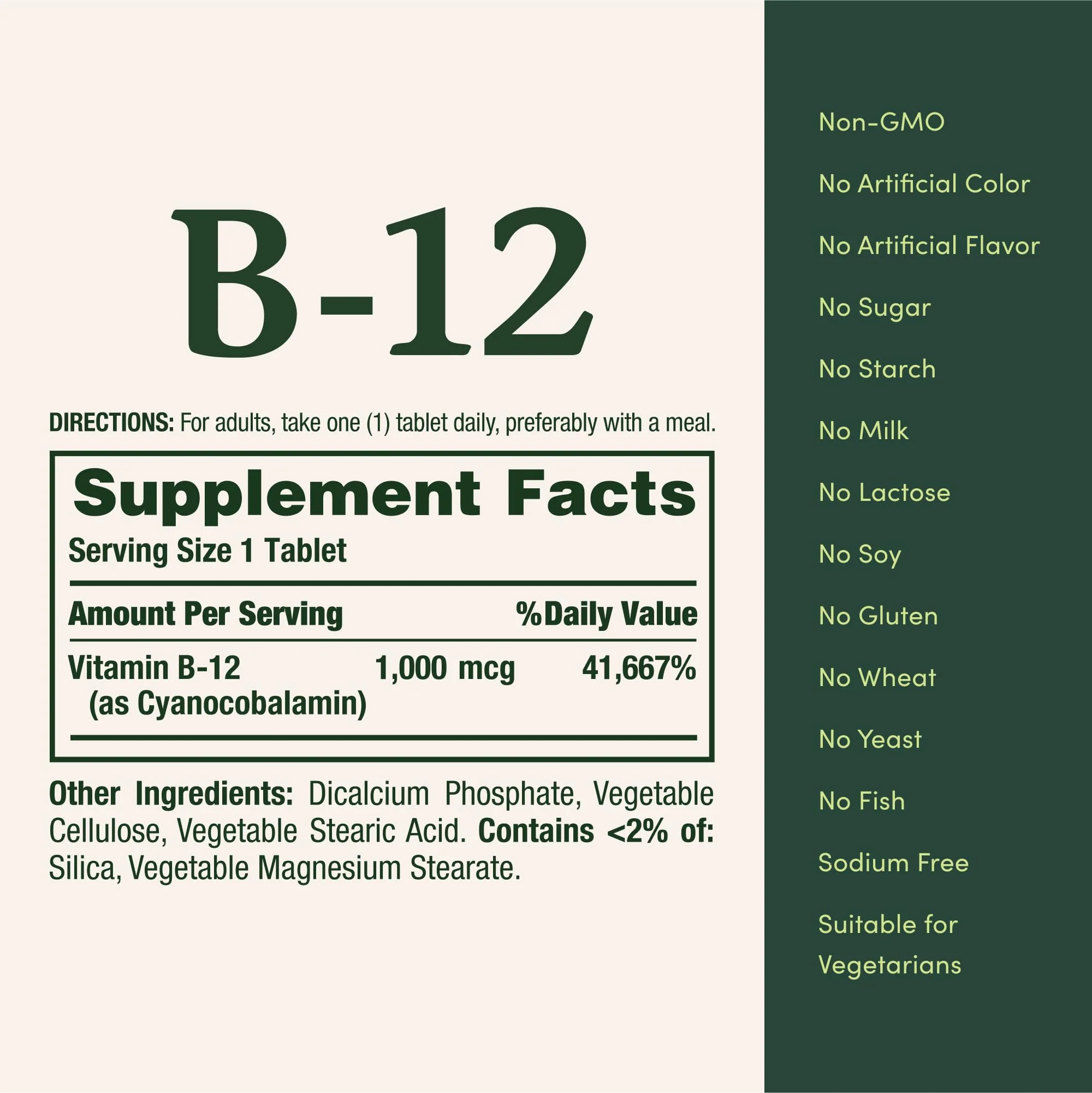 Vitamin B12 by Nature's Bounty, Vitamin Supplement, Supports Energy Metabolism and Nervous System Health, 1000mcg, 100 Tablets - Image 3
