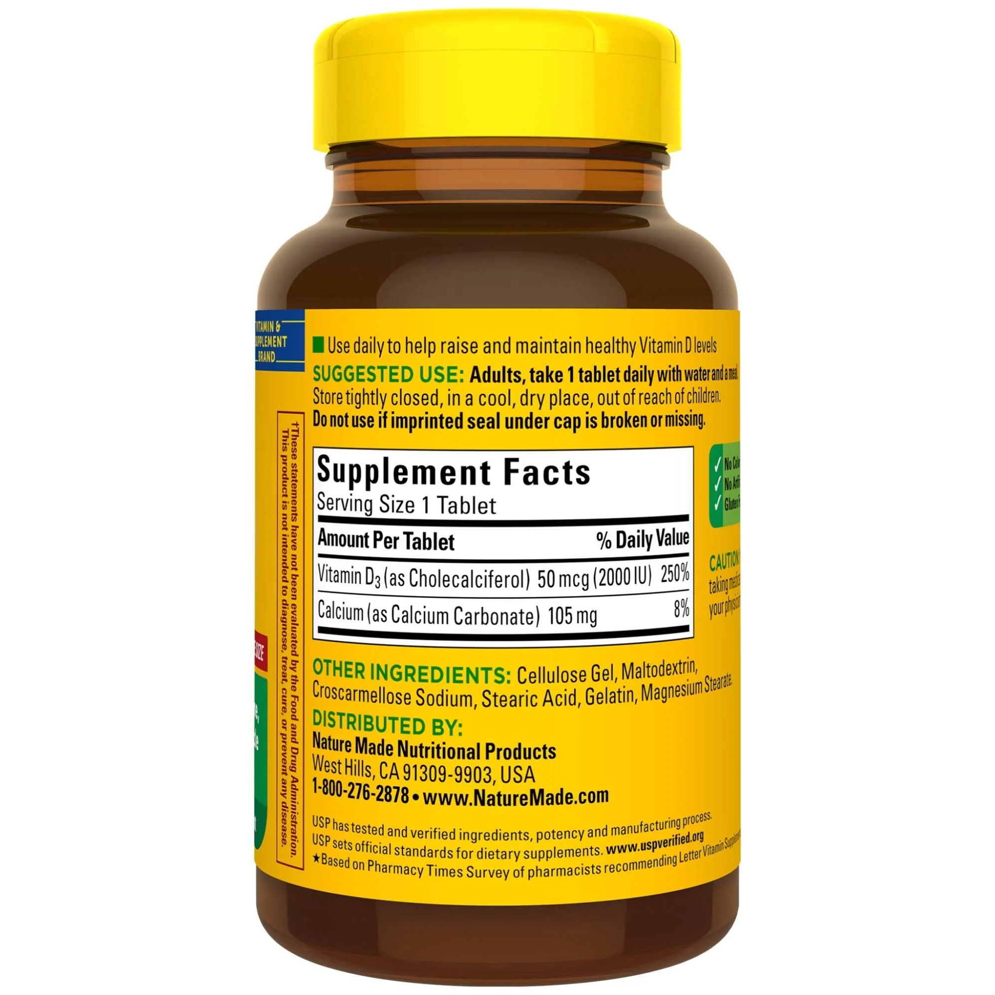 Vitamin D3, 220 Tablets, Vitamin D 2000 IU (50 mcg) Helps Support Immune Health, Strong Bones and Teeth, & Muscle Function, 250% of Daily Value for Vitamin D in One Daily Tablet - Image 5