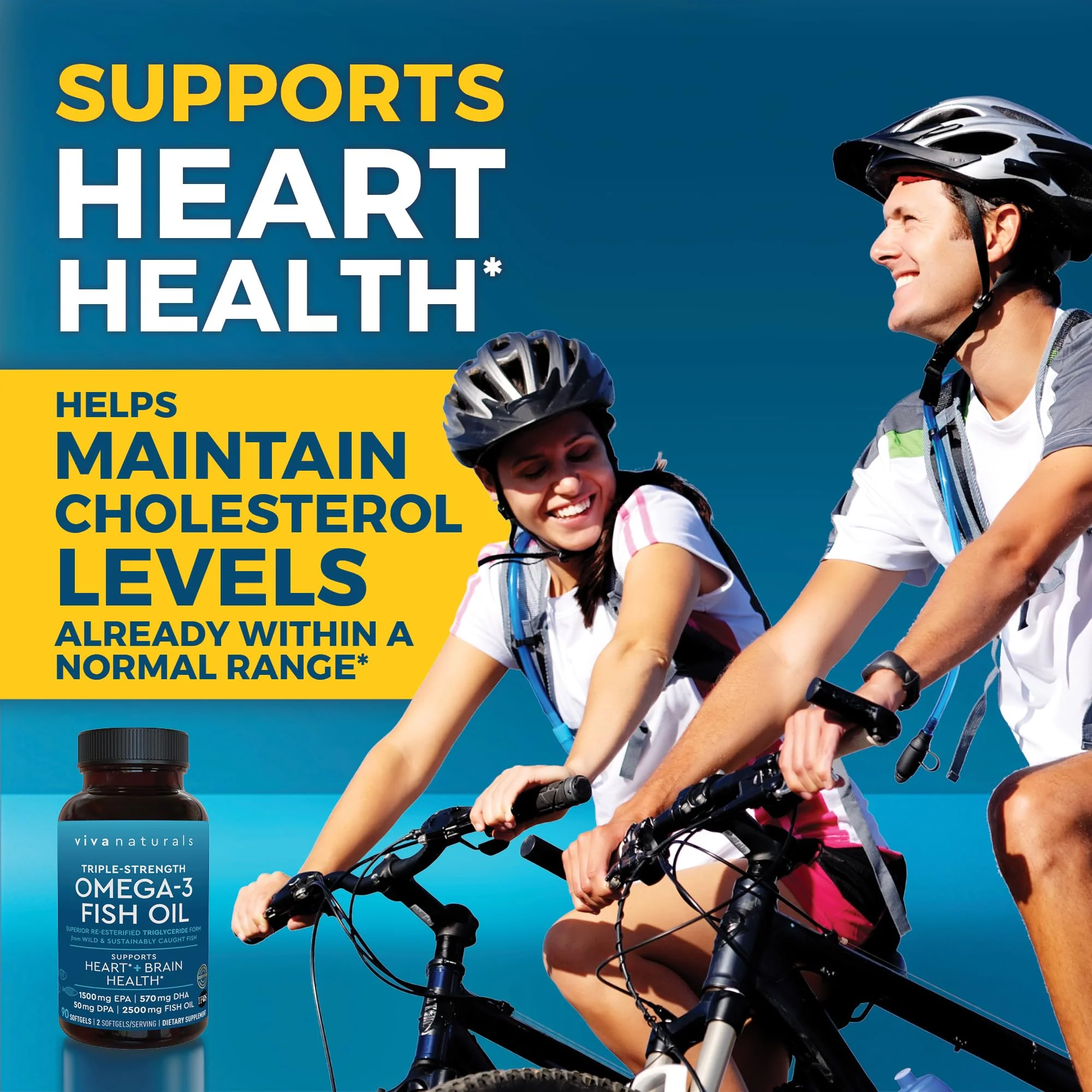 Viva Naturals Triple Strength Omega 3 Fish Oil Pills – 2500 mg High-Potency Formula with 2250 mg Omega 3 Fatty Acids (Including EPA, DHA, DPA) in rTG Form for Absorption – IFOS Certified, 90 Softgels - Image 9
