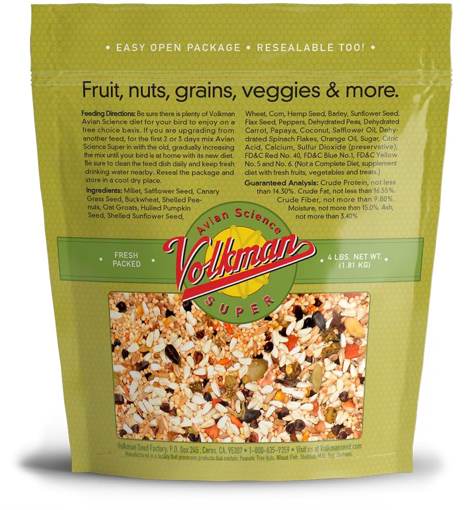 Volkman Avian Science Lovebird & Conure Bird Seed 4 Lb - Image 3